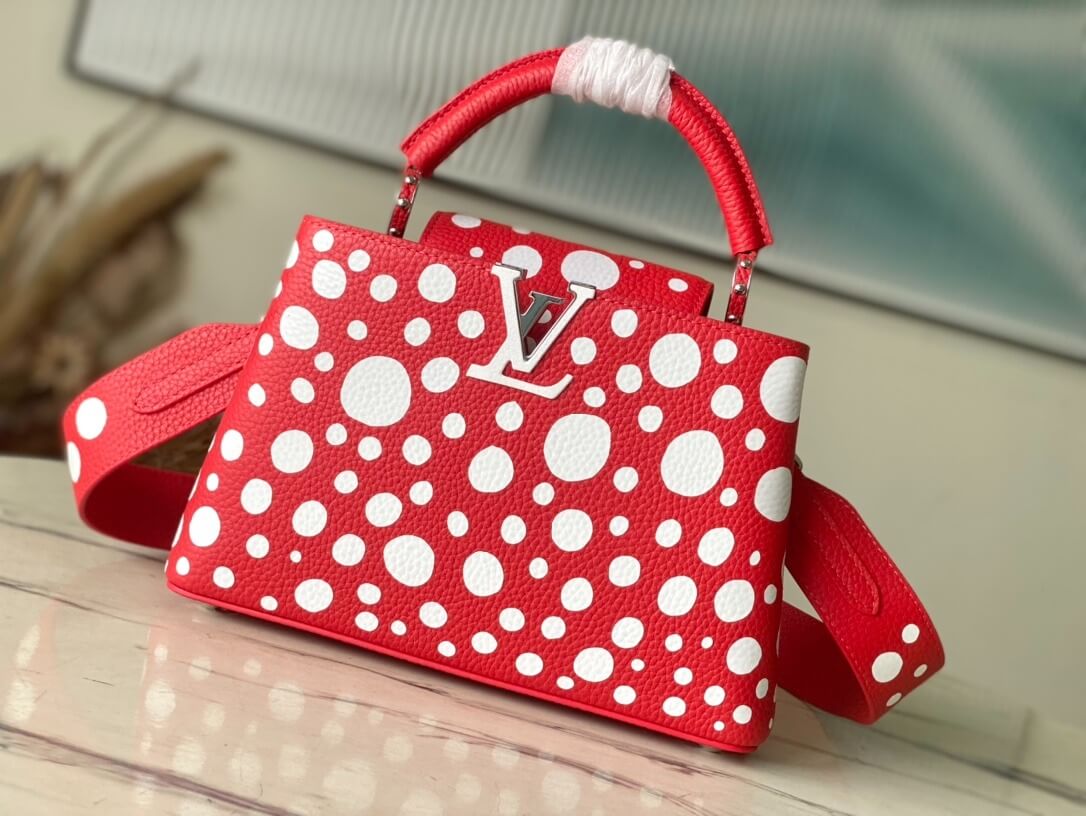Louis Vuitton LV x YK Mini Capucines Handbag M21692 Red white Black White - Image 36