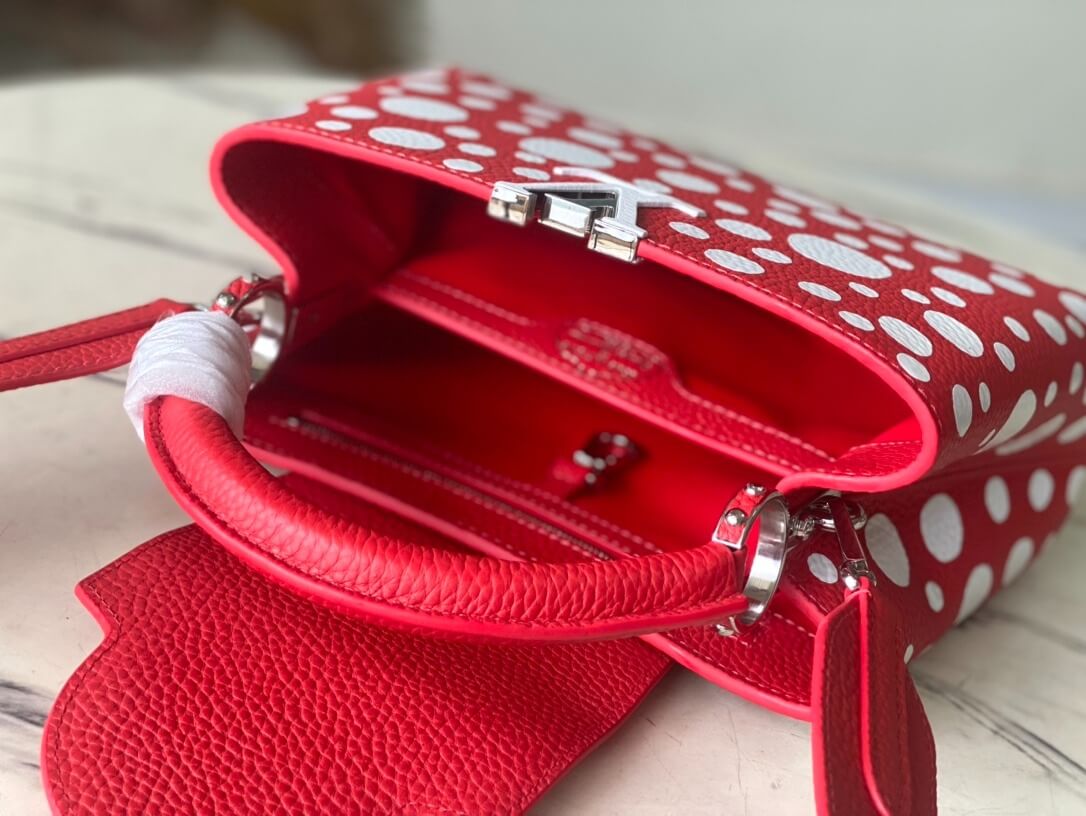 Louis Vuitton LV x YK Mini Capucines Handbag M21692 Red white Black White - Image 38