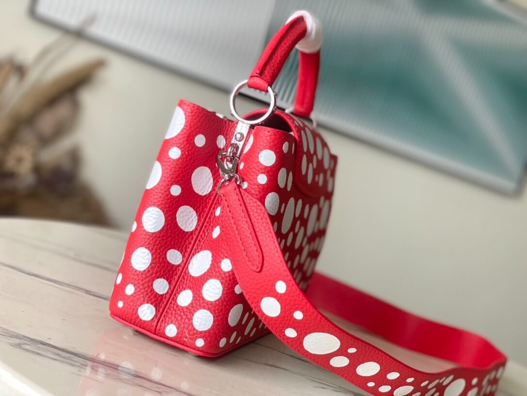 Louis Vuitton LV x YK Mini Capucines Handbag M21692 Red white Black White - Image 43