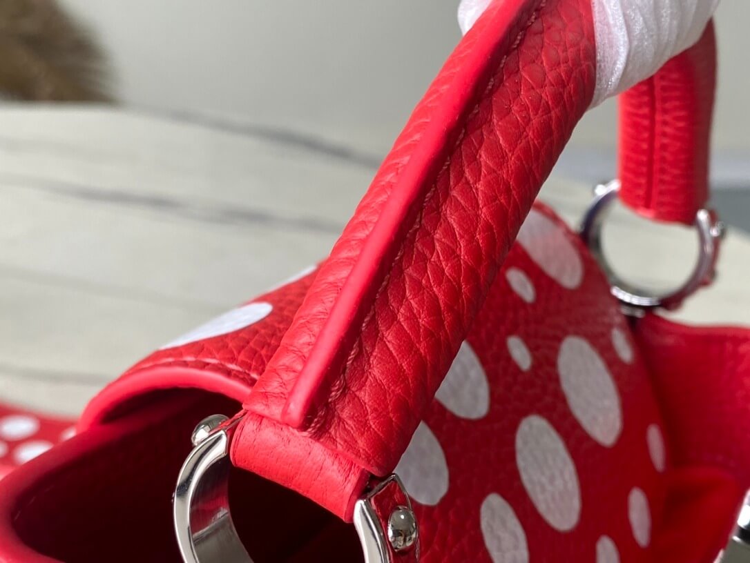 Louis Vuitton LV x YK Mini Capucines Handbag M21692 Red white Black White - Image 7