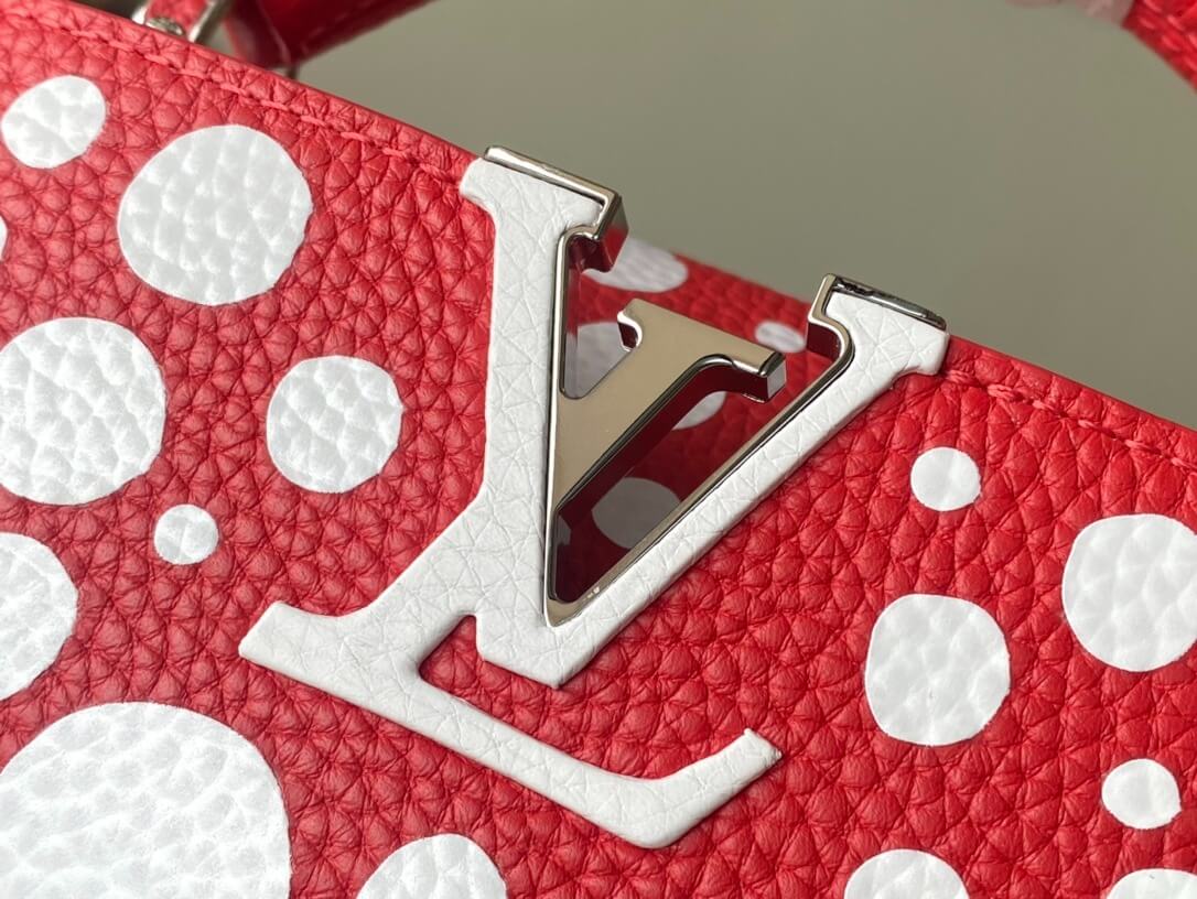 Louis Vuitton LV x YK Mini Capucines Handbag M21692 Red white Black White - Image 4