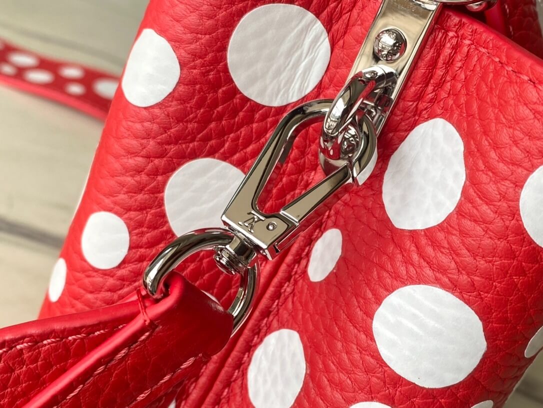 Louis Vuitton LV x YK Mini Capucines Handbag M21692 Red white Black White - Image 6
