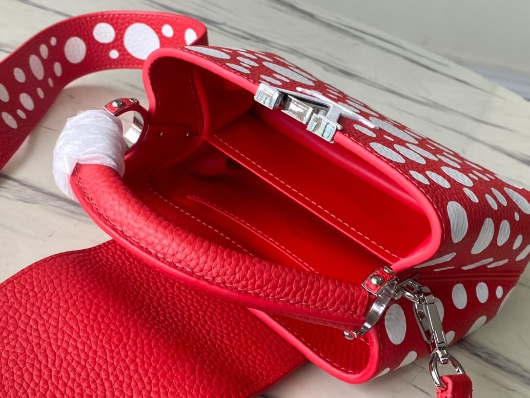 Louis Vuitton LV x YK Mini Capucines Handbag M21692 Red white Black White - Image 3