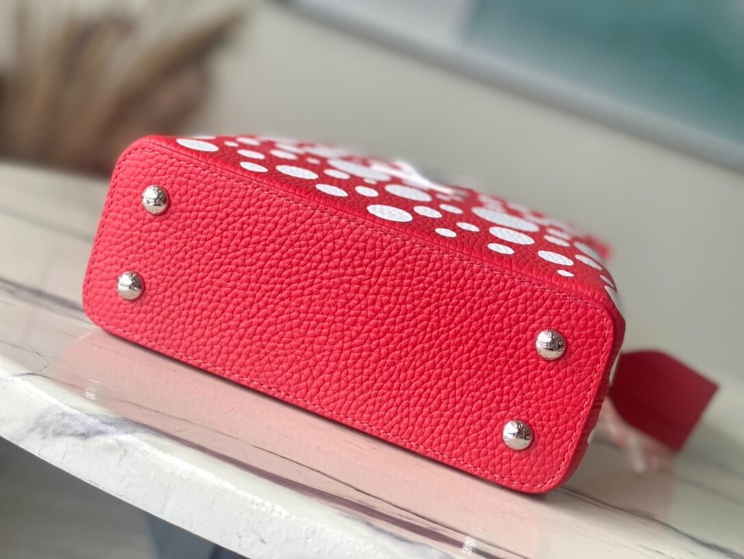 Louis Vuitton LV x YK Mini Capucines Handbag M21692 Red white Black White - Image 9