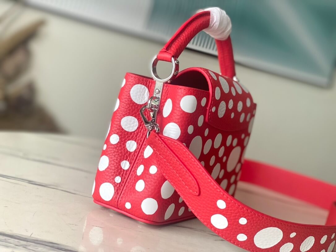 Louis Vuitton LV x YK Mini Capucines Handbag M21692 Red white Black White - Image 8