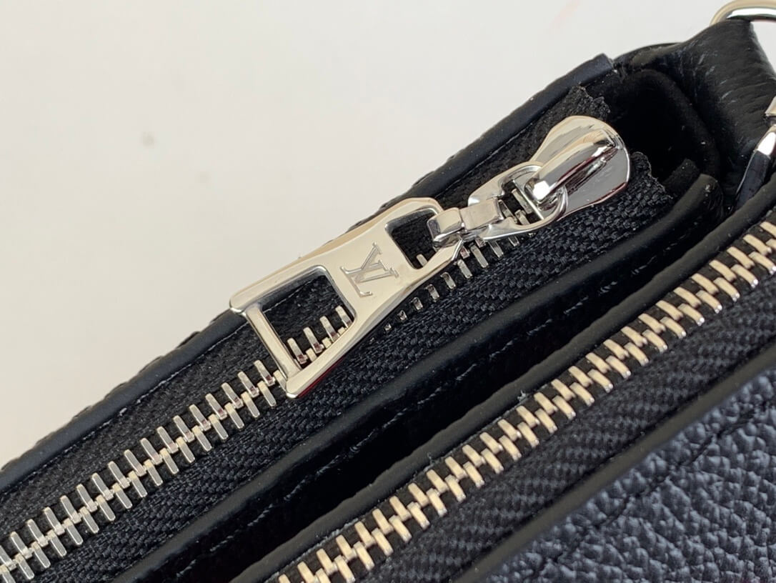 Louis Vuitton LV x YK Monogram Taurillon Infinity Dots Multi Pochette Accessoires Shoulder Handbag M46421 Black / Rose Red - Image 8