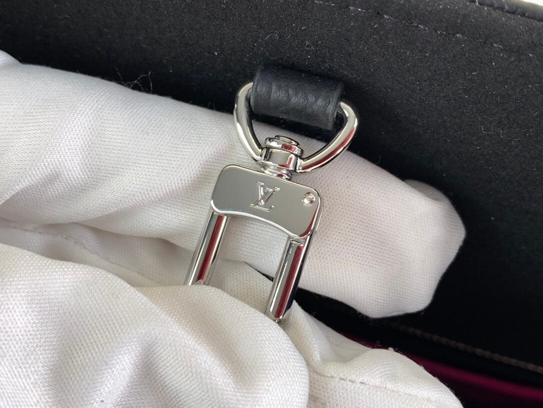 Louis Vuitton LV x YK Monogram Taurillon Infinity Dots OnTheGo MM Handbag M46418 Black / Fuchsia Pink - Image 6