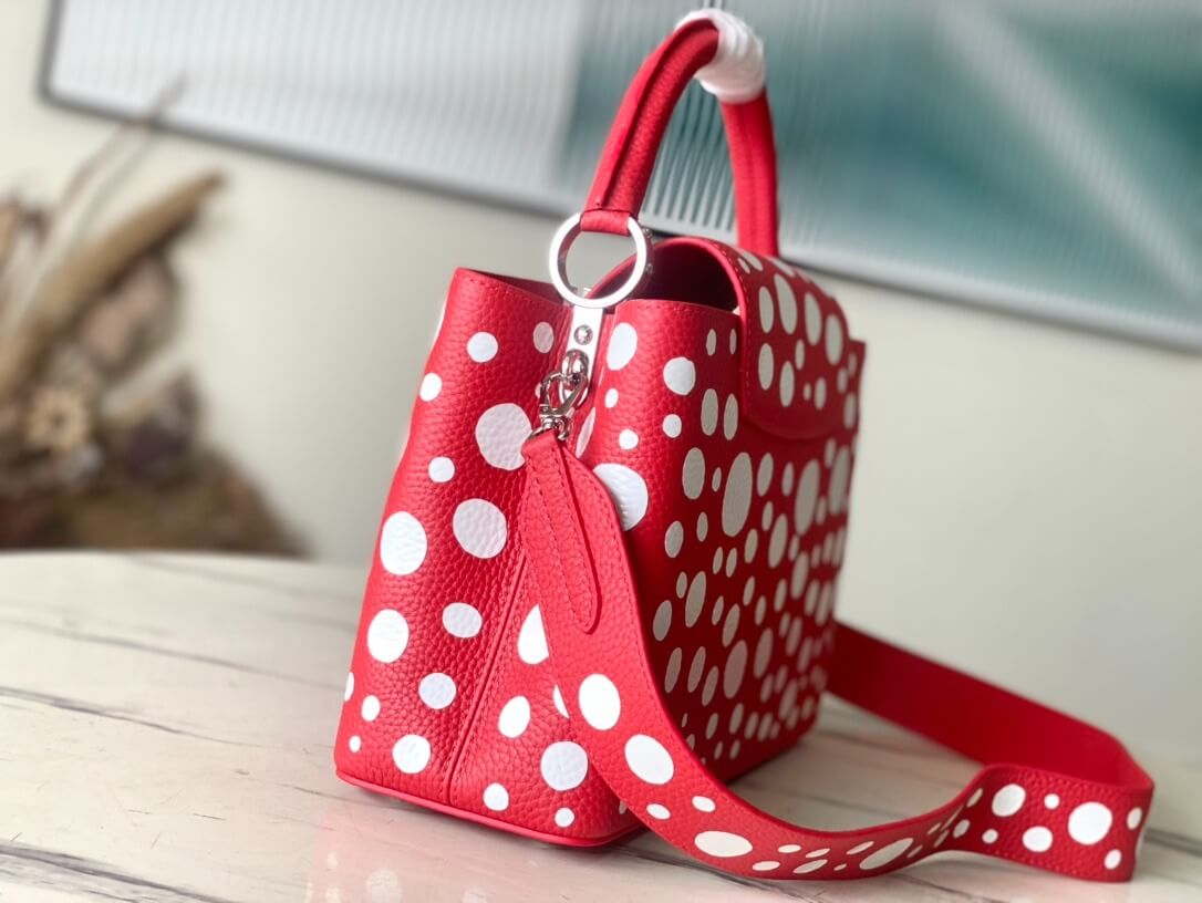 Louis Vuitton LV x YK Mini Capucines Handbag M21692 Red white Black White - Image 26