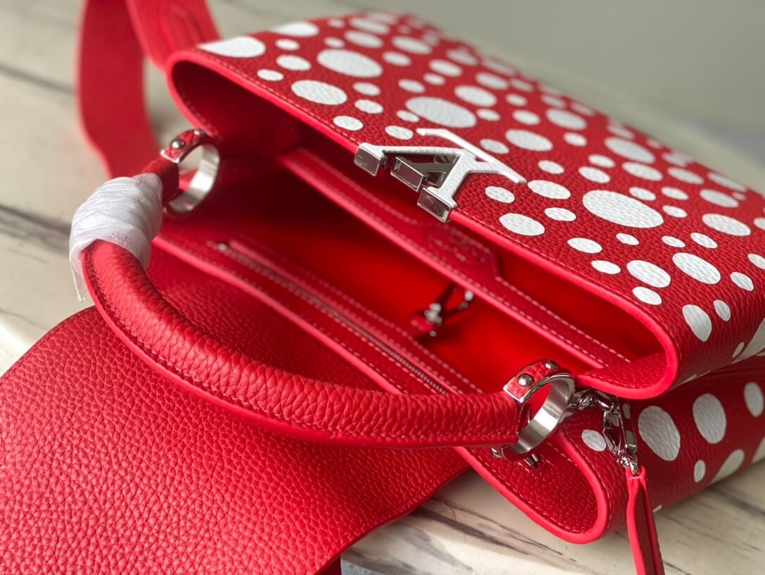 Louis Vuitton LV x YK Mini Capucines Handbag M21692 Red white Black White - Image 21