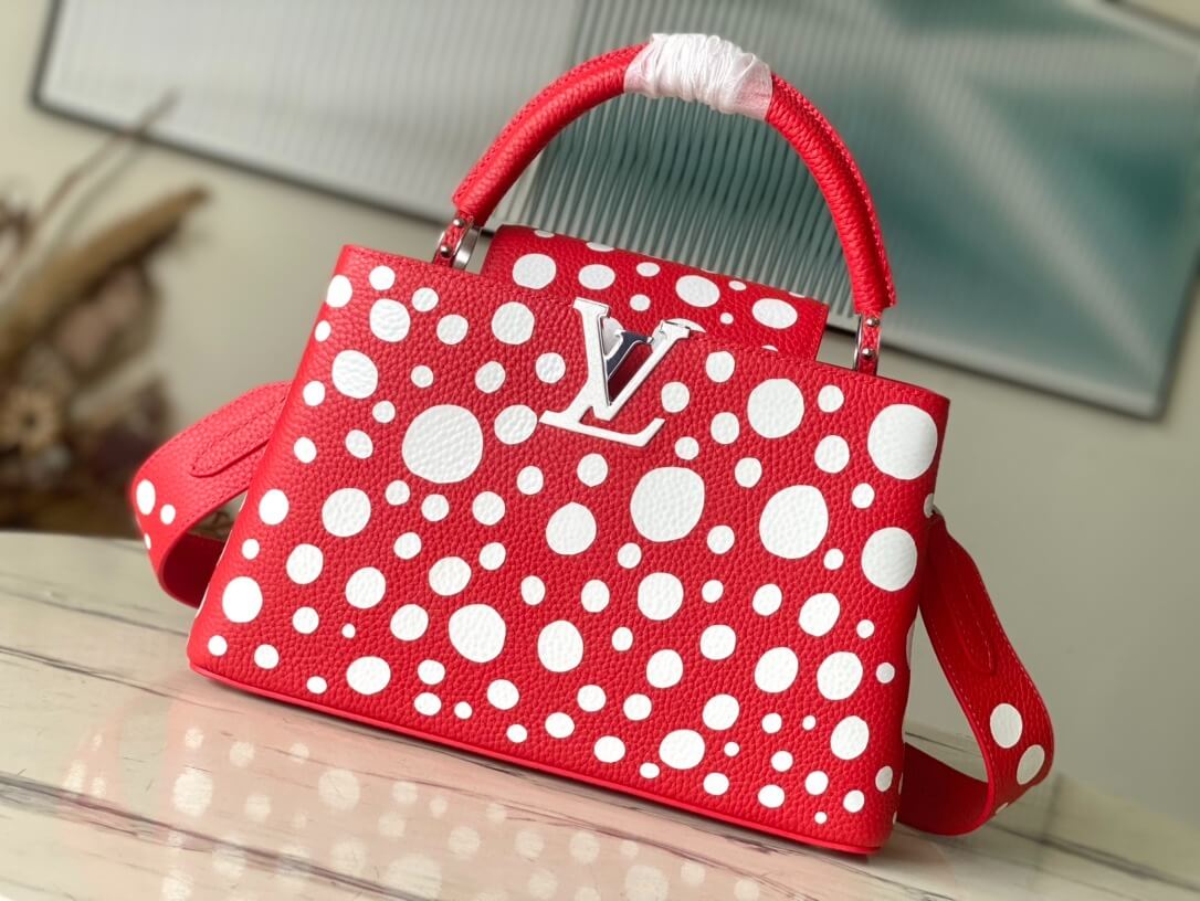 Louis Vuitton LV x YK Mini Capucines Handbag M21692 Red white Black White - Image 19