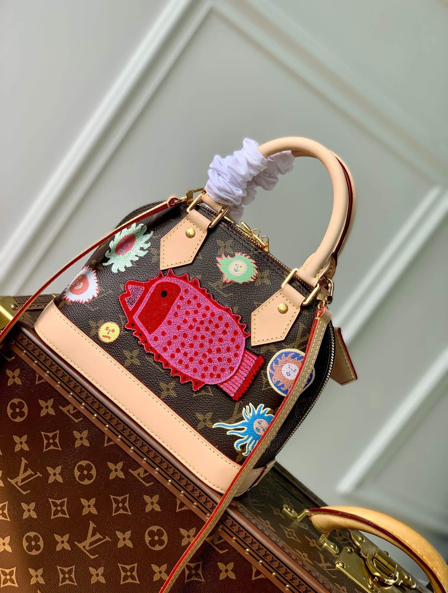 Louis Vuitton Monogram Canvas LV x YK Alma BB Handbag M46428 Brown / Red