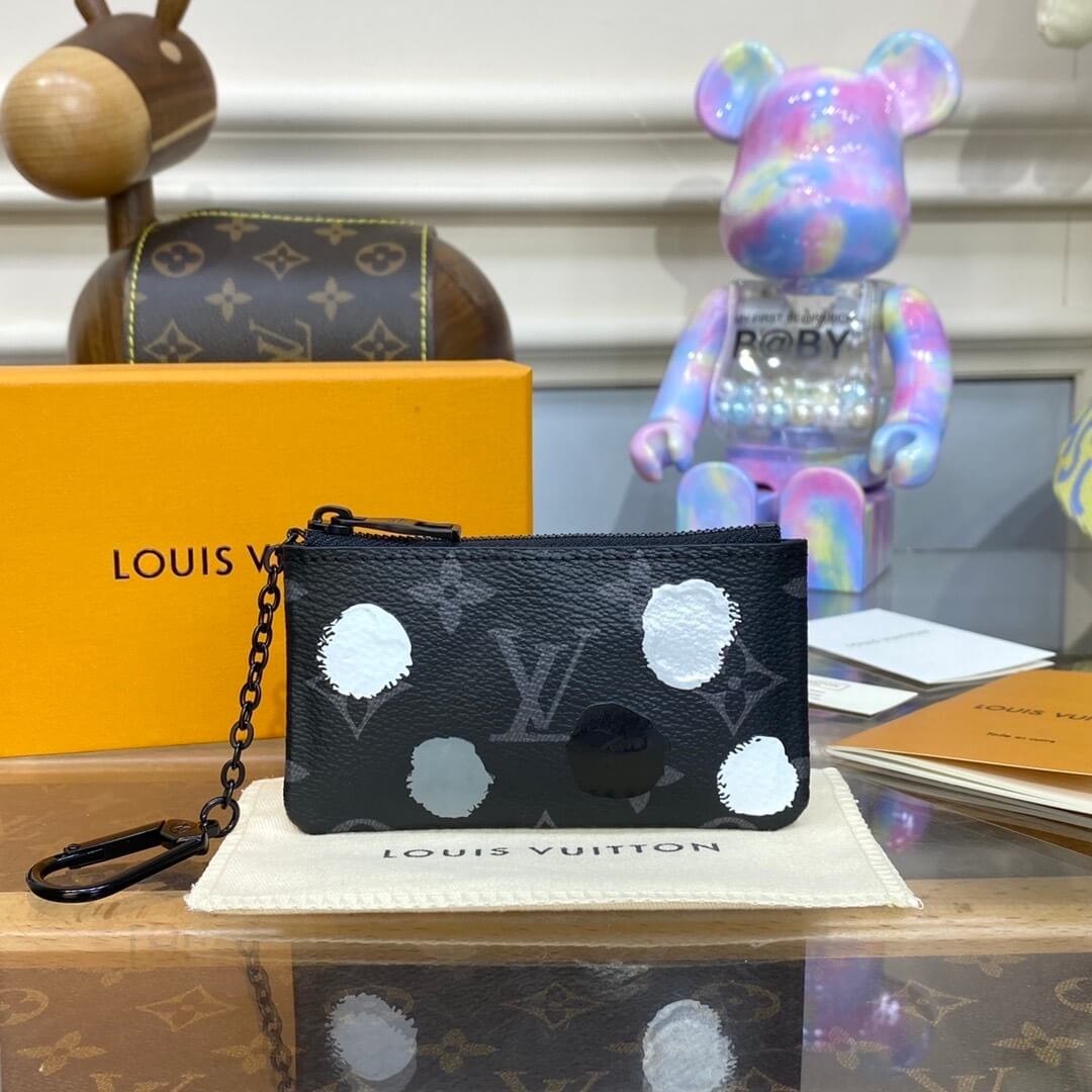 Louis Vuitton Monogram Eclipse LV x YK Pochette Clé Wallet M81929 Black
