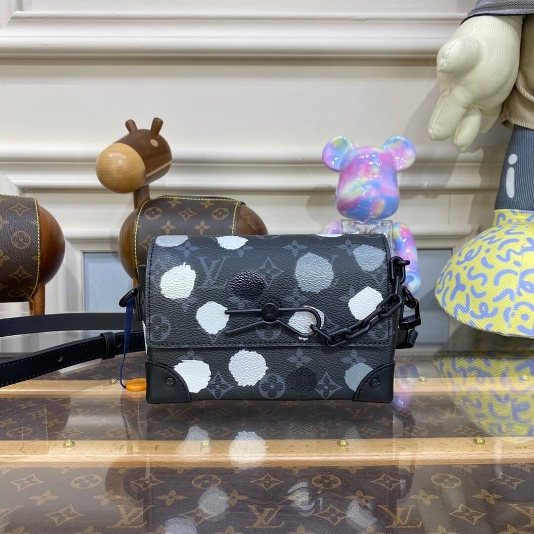 Louis Vuitton Monogram Eclipse LV x YK Steamer Wearable Wallet Mini Handbag M81935 Black