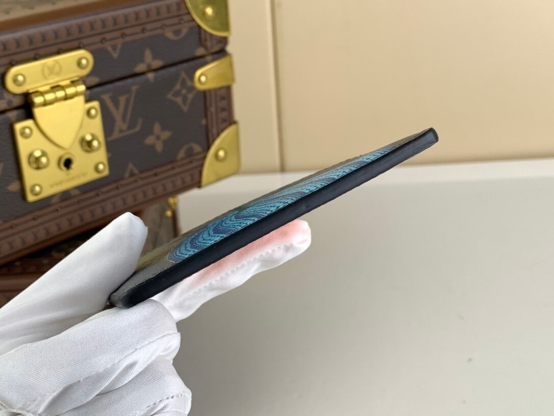 Louis Vuitton Monogram Eclipse Reverse coated canvas LV x YK Porte Carte Simple Card Clip M81968 Black Flower - Image 8