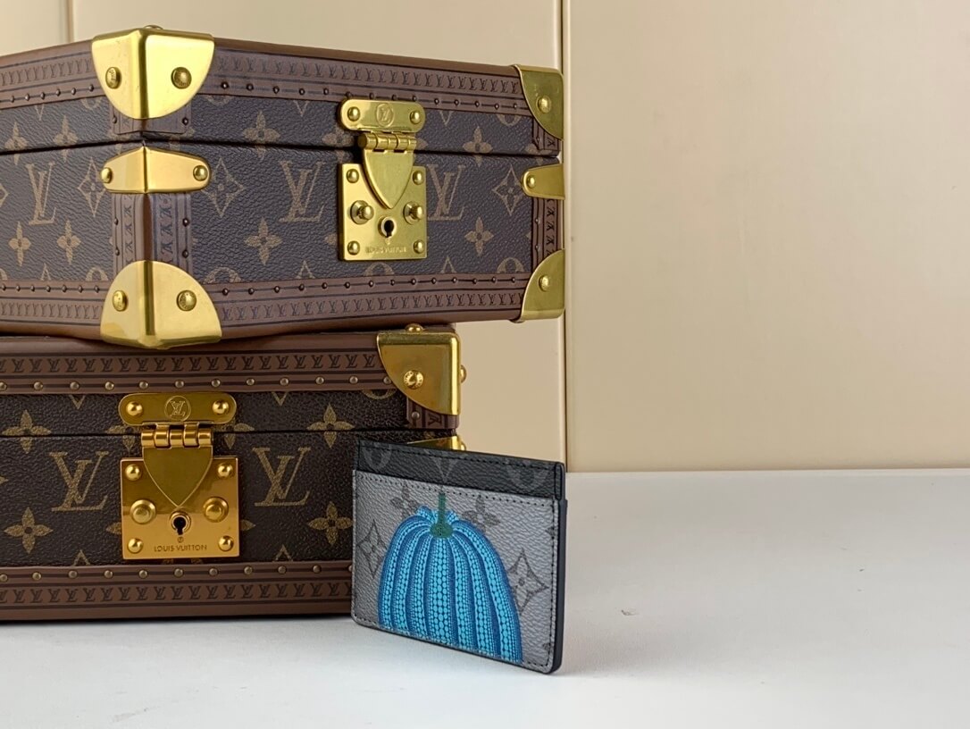 Louis Vuitton Monogram Eclipse Reverse coated canvas LV x YK Porte Carte Simple Card Clip M81968 Black Flower - Image 3