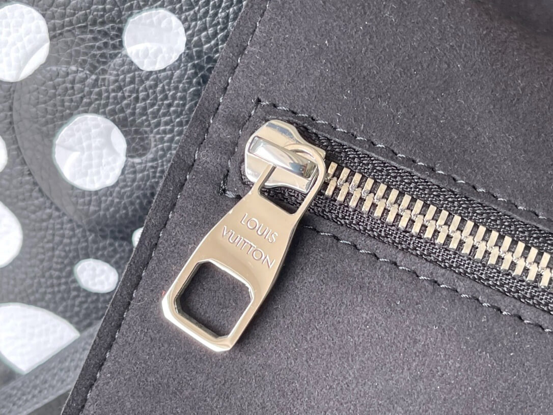 Louis Vuitton Monogram Empreinte LV x YK Neverfull MM Tote Handbag M46390 Black M46422 Red - Image 6