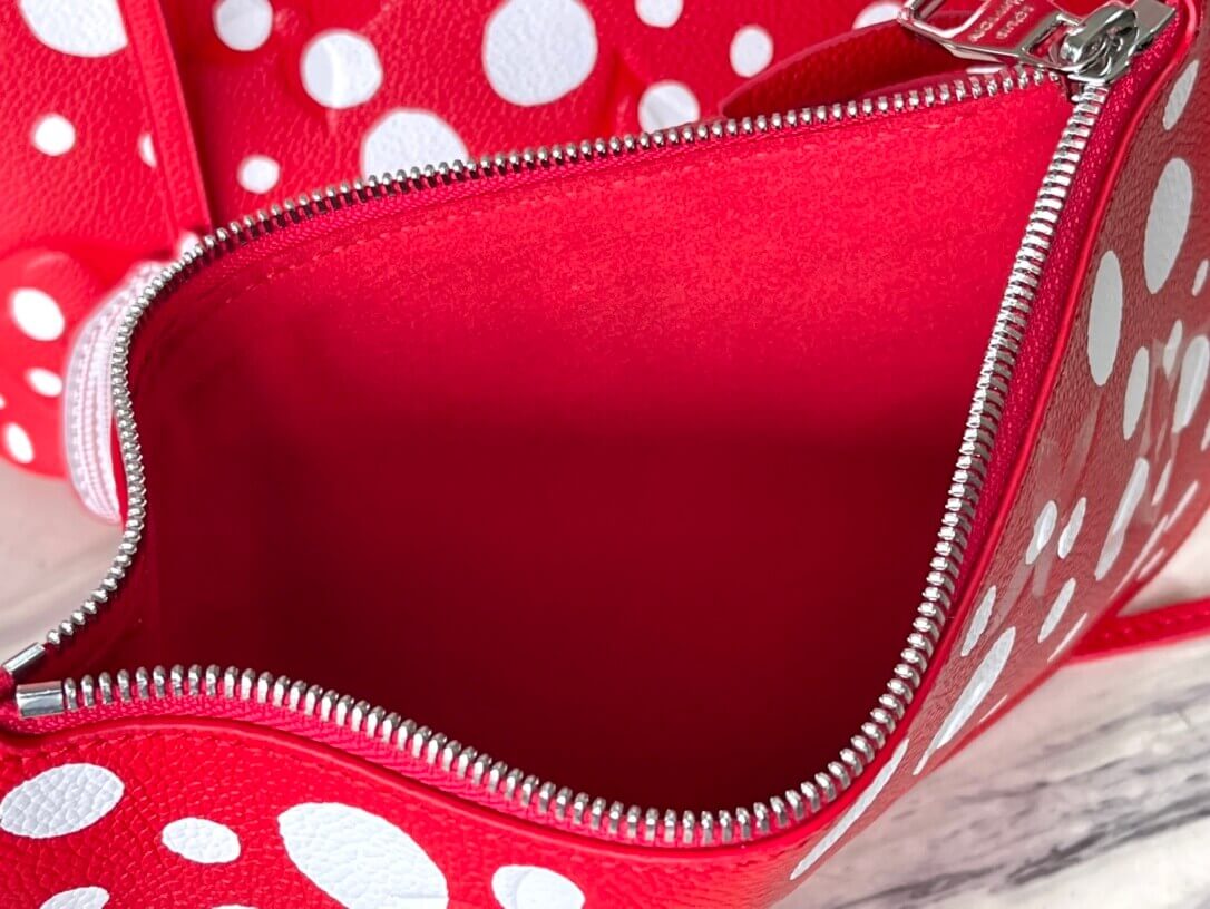 Louis Vuitton Monogram Empreinte LV x YK Neverfull MM Tote Handbag M46390 Black M46422 Red - Image 15