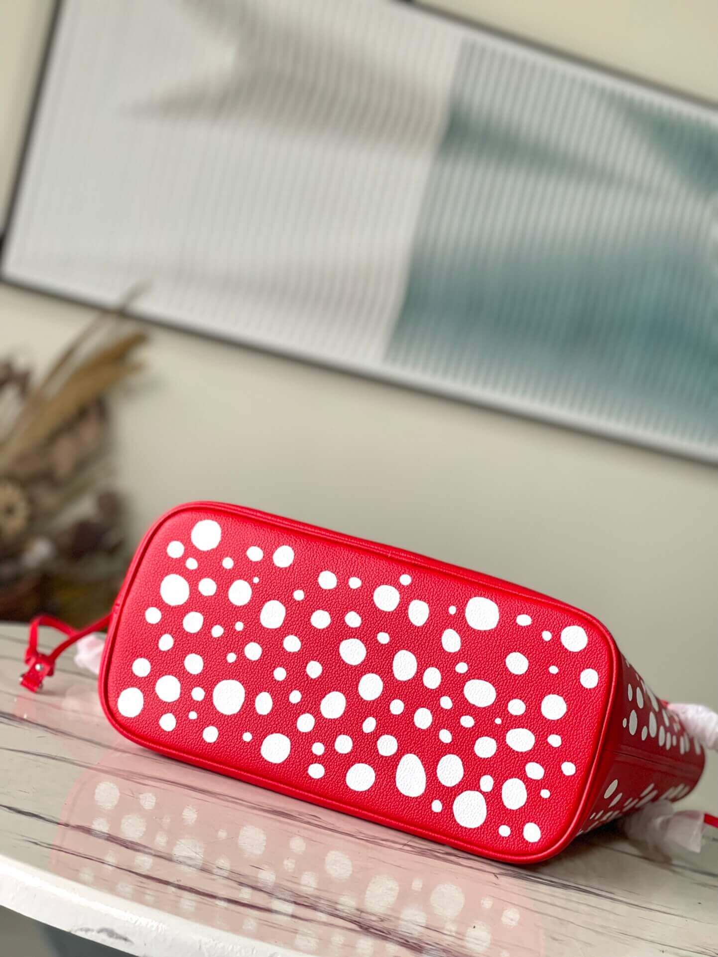 Louis Vuitton Monogram Empreinte LV x YK Neverfull MM Tote Handbag M46390 Black M46422 Red - Image 18