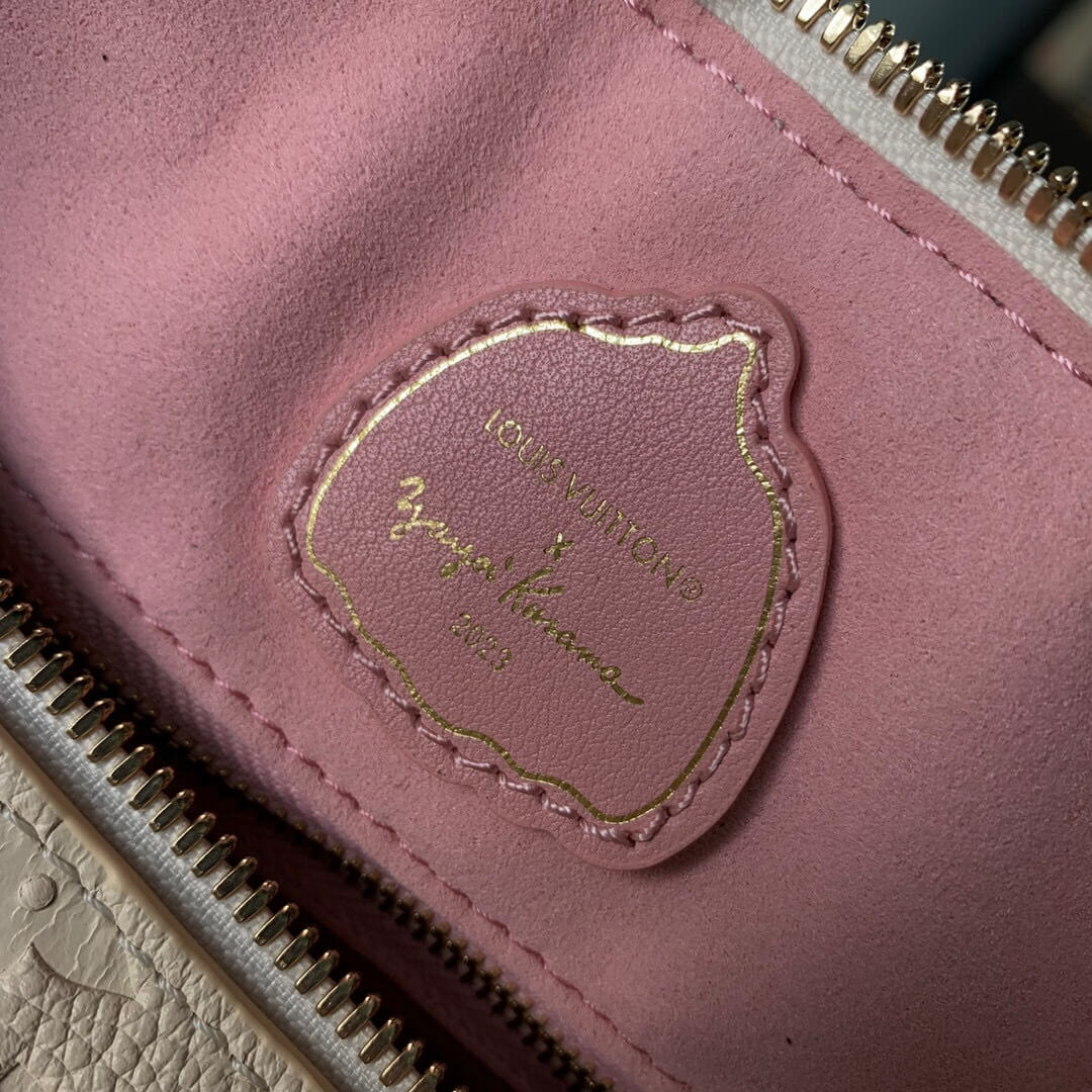 Louis Vuitton Monogram Empreinte LV x YK Speedy Bandoulière 25 Shoulder HandBag M46415 Black Flower - White Cream Flower - Image 13