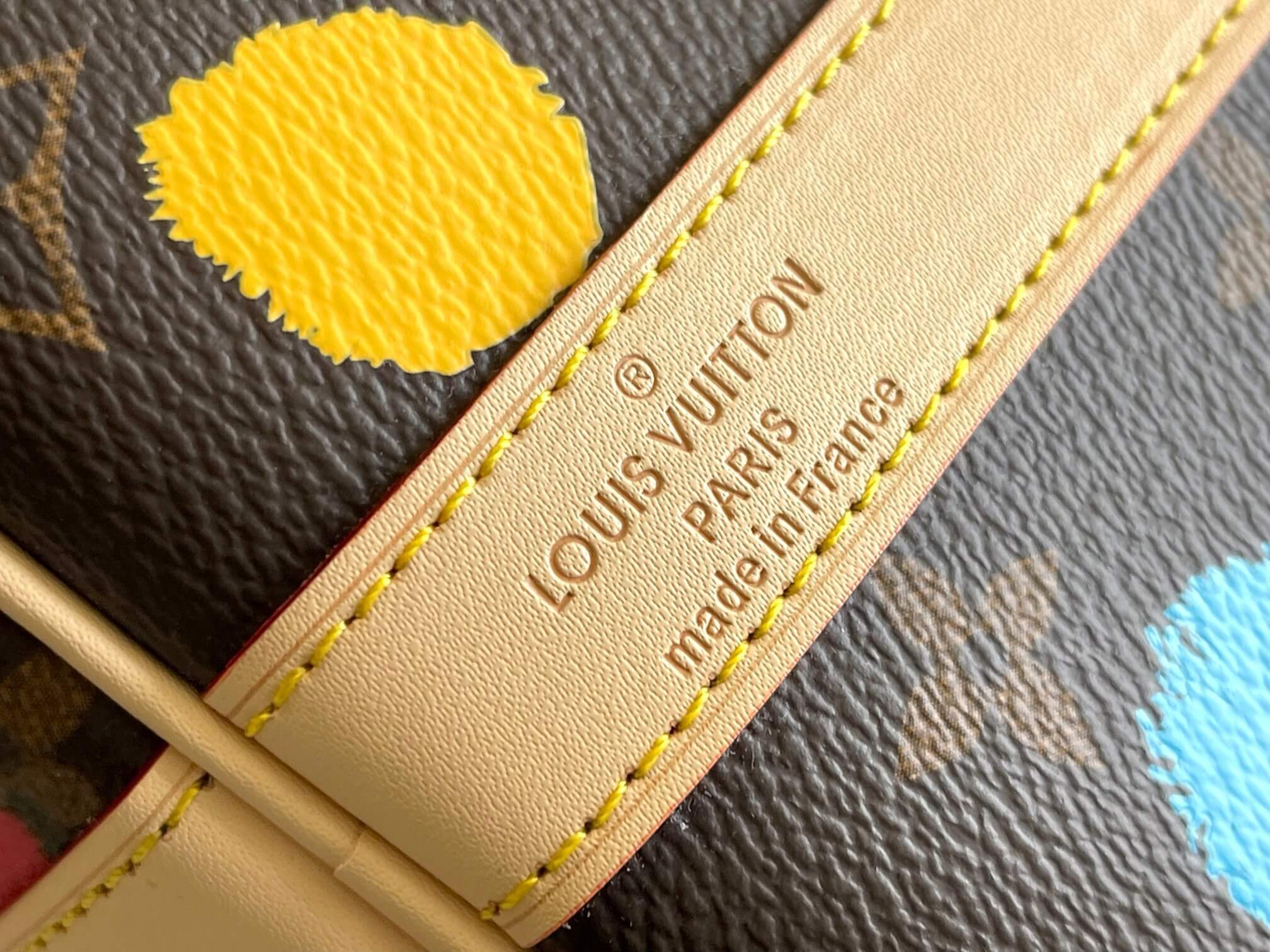 Louis Vuitton Monogram canvas LV x YK Dots print Keepall 45 Travel Shoulder HandBag M46377 Multicolor Red - Image 6