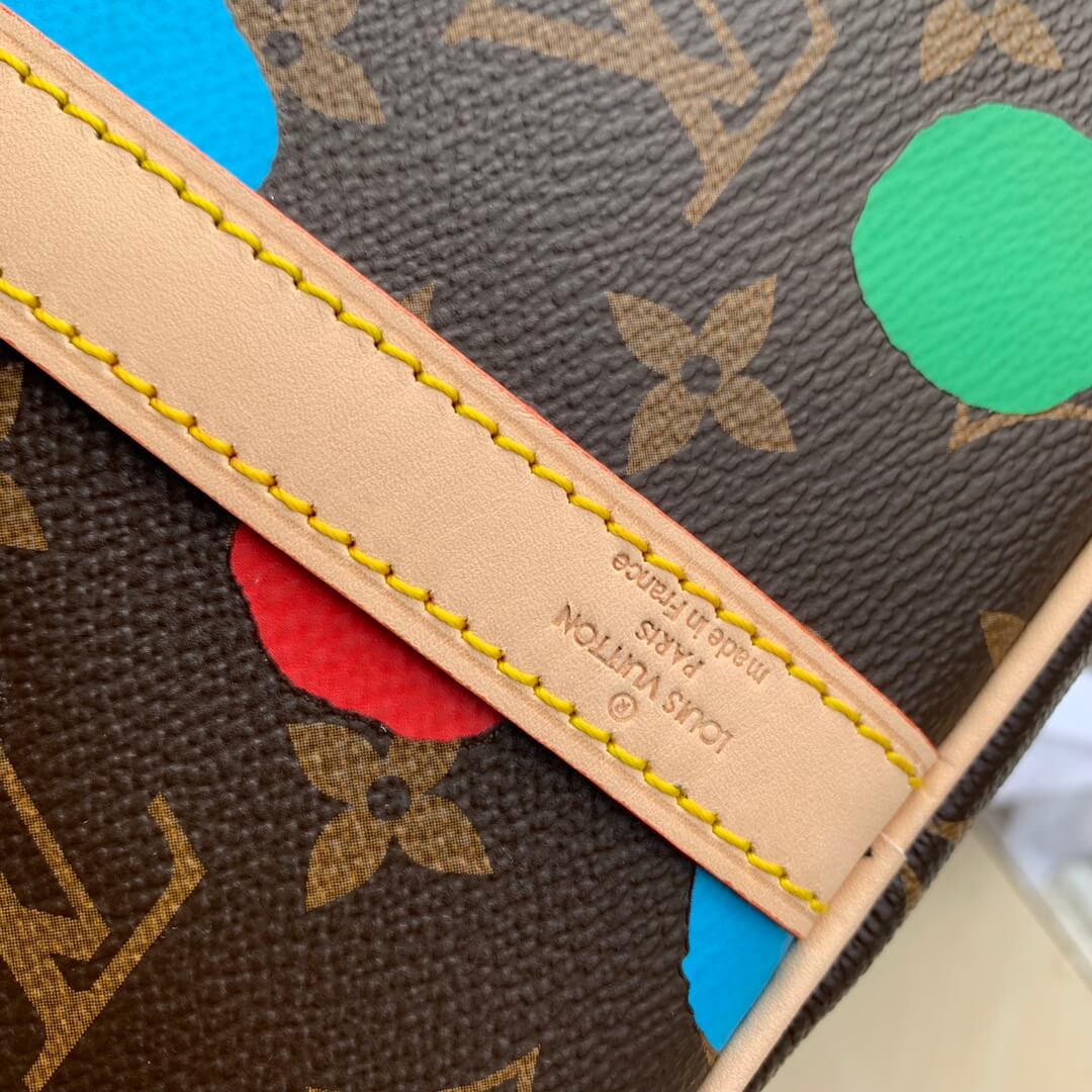 Louis Vuitton Monogram canvas LV x YK Dots print Speedy Bandoulière 25 Handbag M46433 Multicolor Red - Image 7