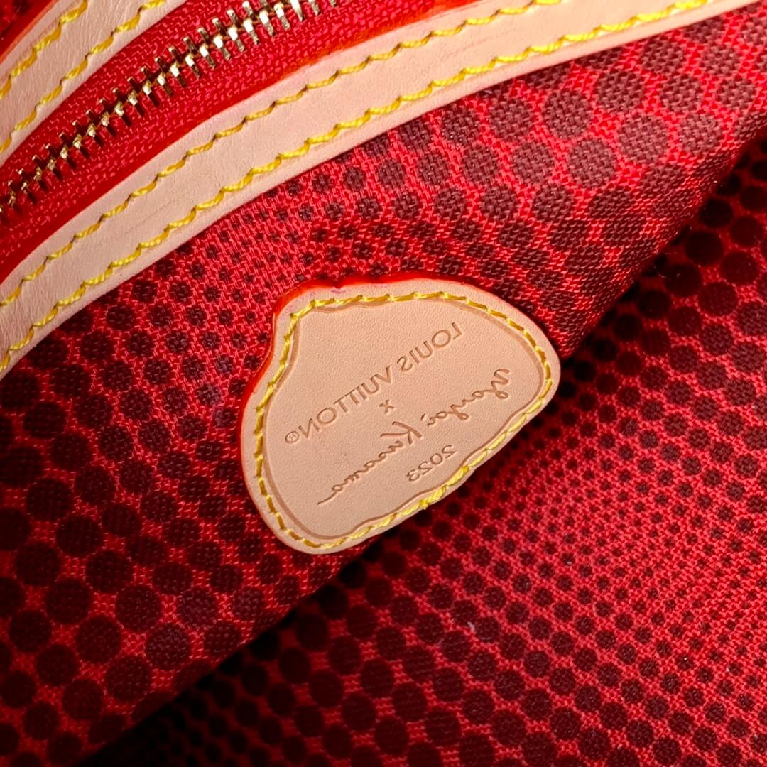 Louis Vuitton Monogram canvas LV x YK Dots print Speedy Bandoulière 25 Handbag M46433 Multicolor Red - Image 4