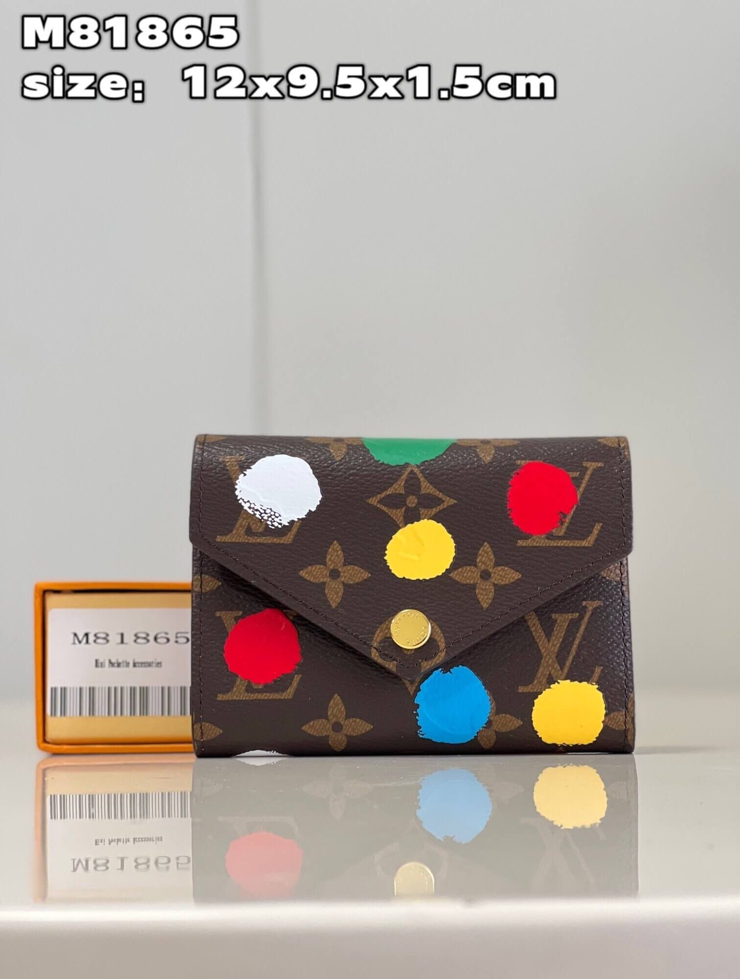 Louis Vuitton Monogram canvas LV x YK Dots print Victorine Wallet M81865 Multicolor RedMulticolor Red