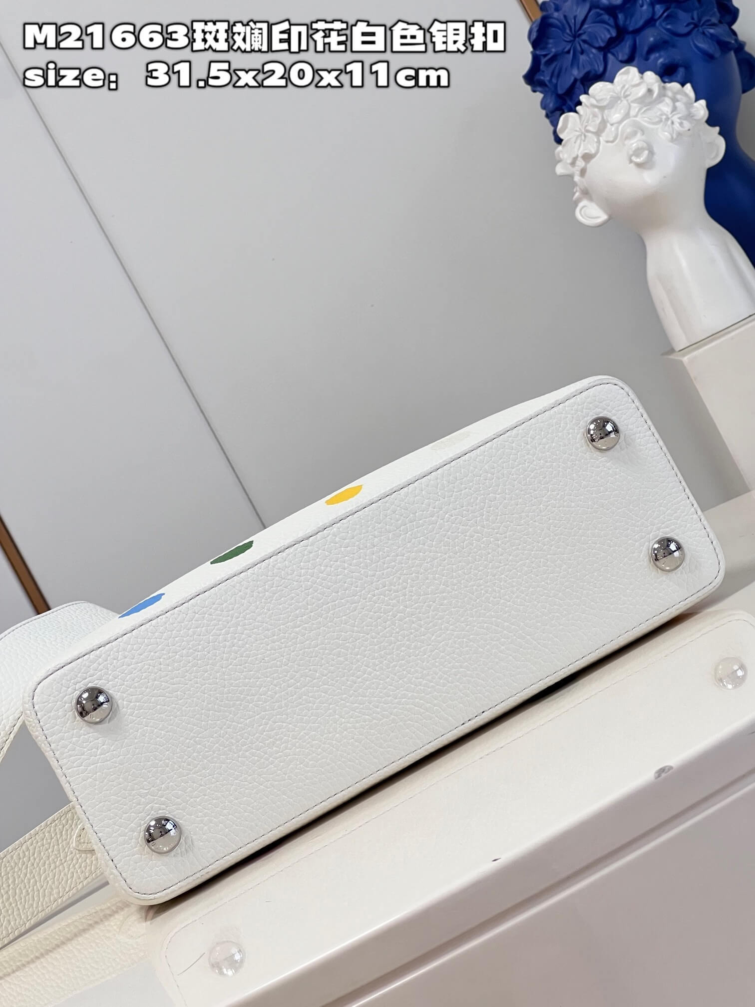 Louis Vuitton Monogram canvas LV x YK Dots print Mini Small Medium Capucines Shoulder Handbag M21636 M21637 M21663 Black - White Multicolor - Image 50