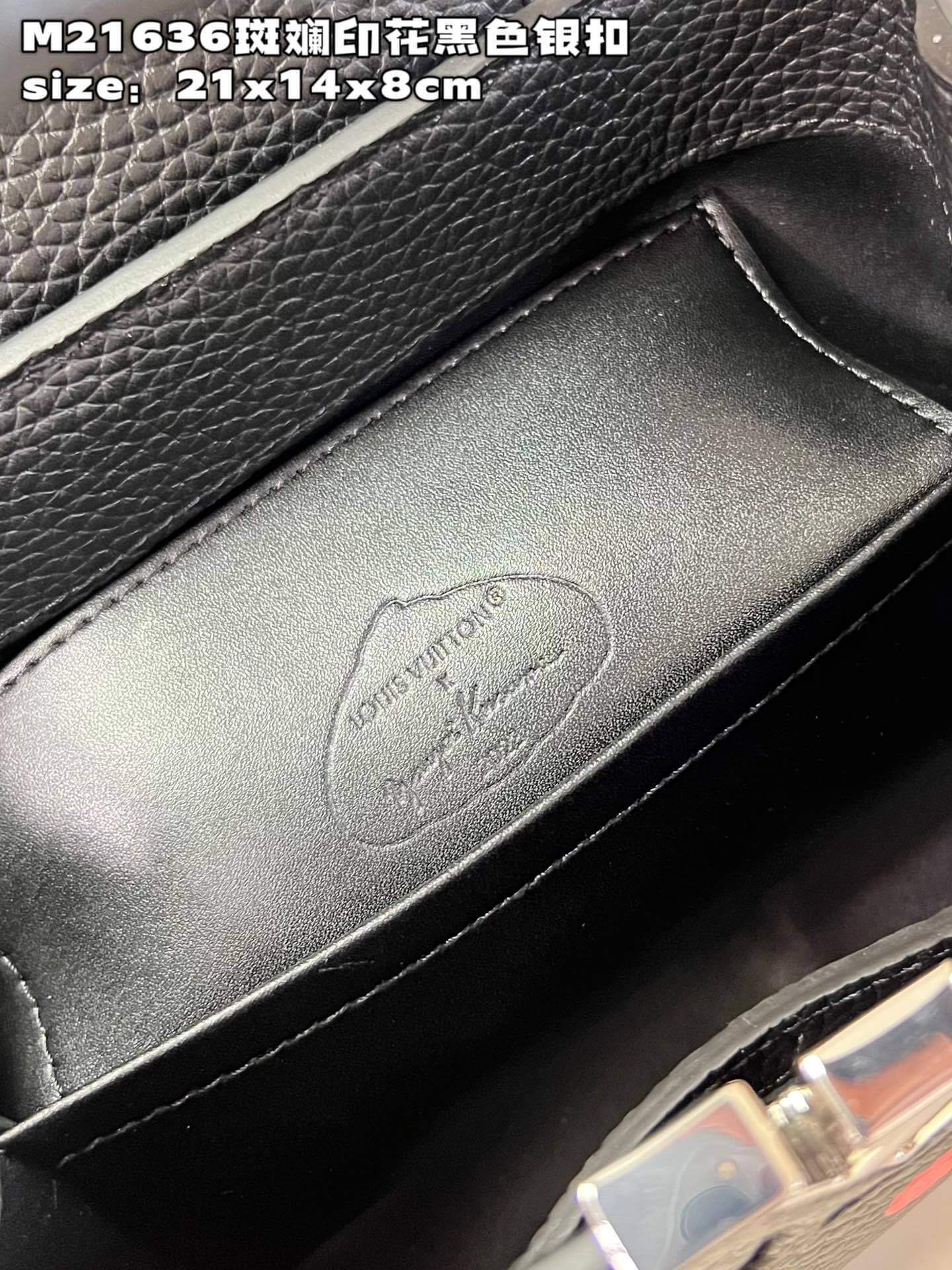 Louis Vuitton Monogram canvas LV x YK Dots print Mini Small Medium Capucines Shoulder Handbag M21636 M21637 M21663 Black - White Multicolor - Image 6