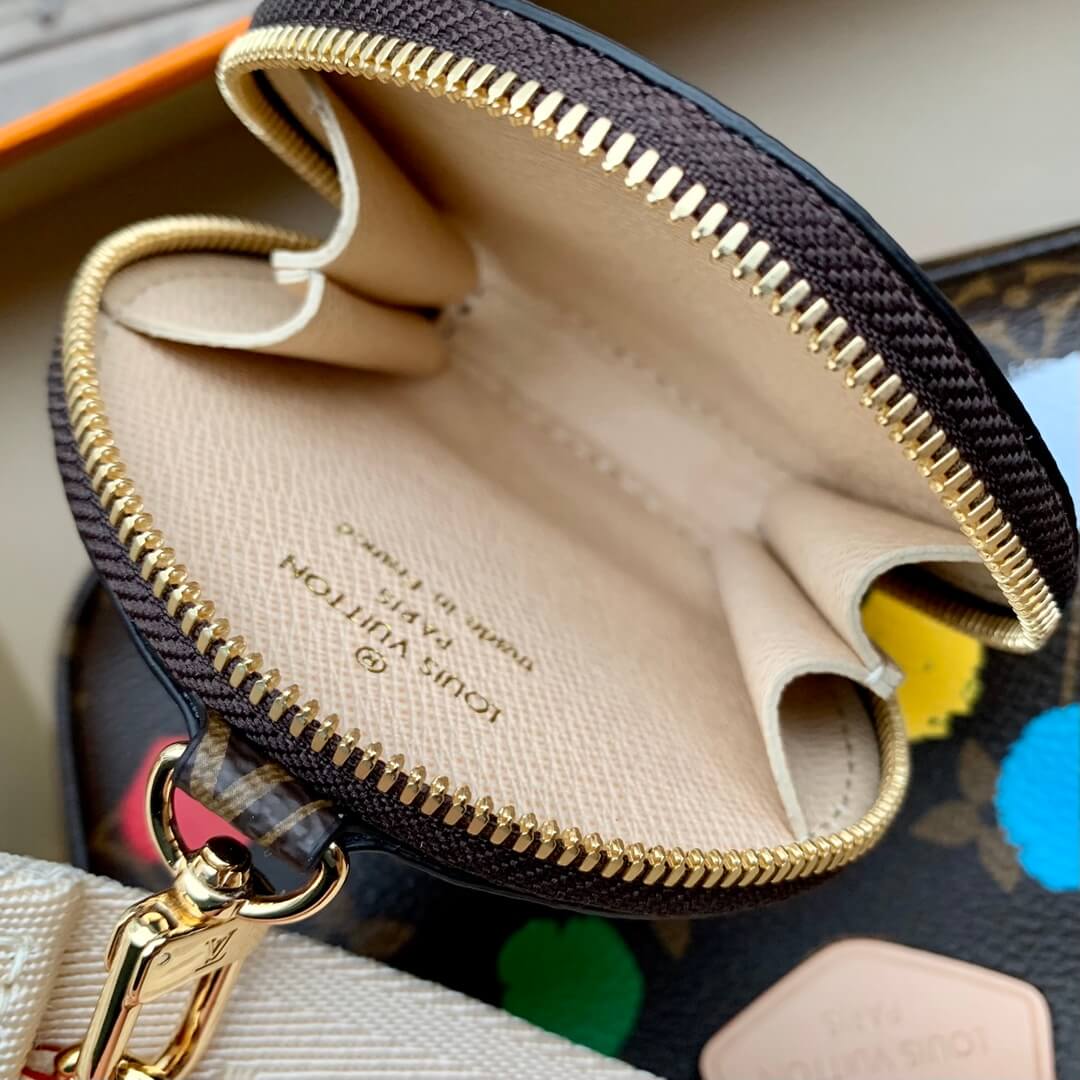 Louis Vuitton Monogram canvas  LV x YK Dots print Multi Pochette Accessoires Handbag M46385 Multicolor Red - Image 7