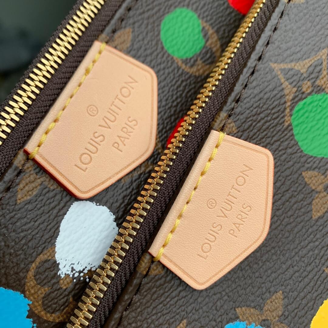 Louis Vuitton Monogram canvas  LV x YK Dots print Multi Pochette Accessoires Handbag M46385 Multicolor Red - Image 8