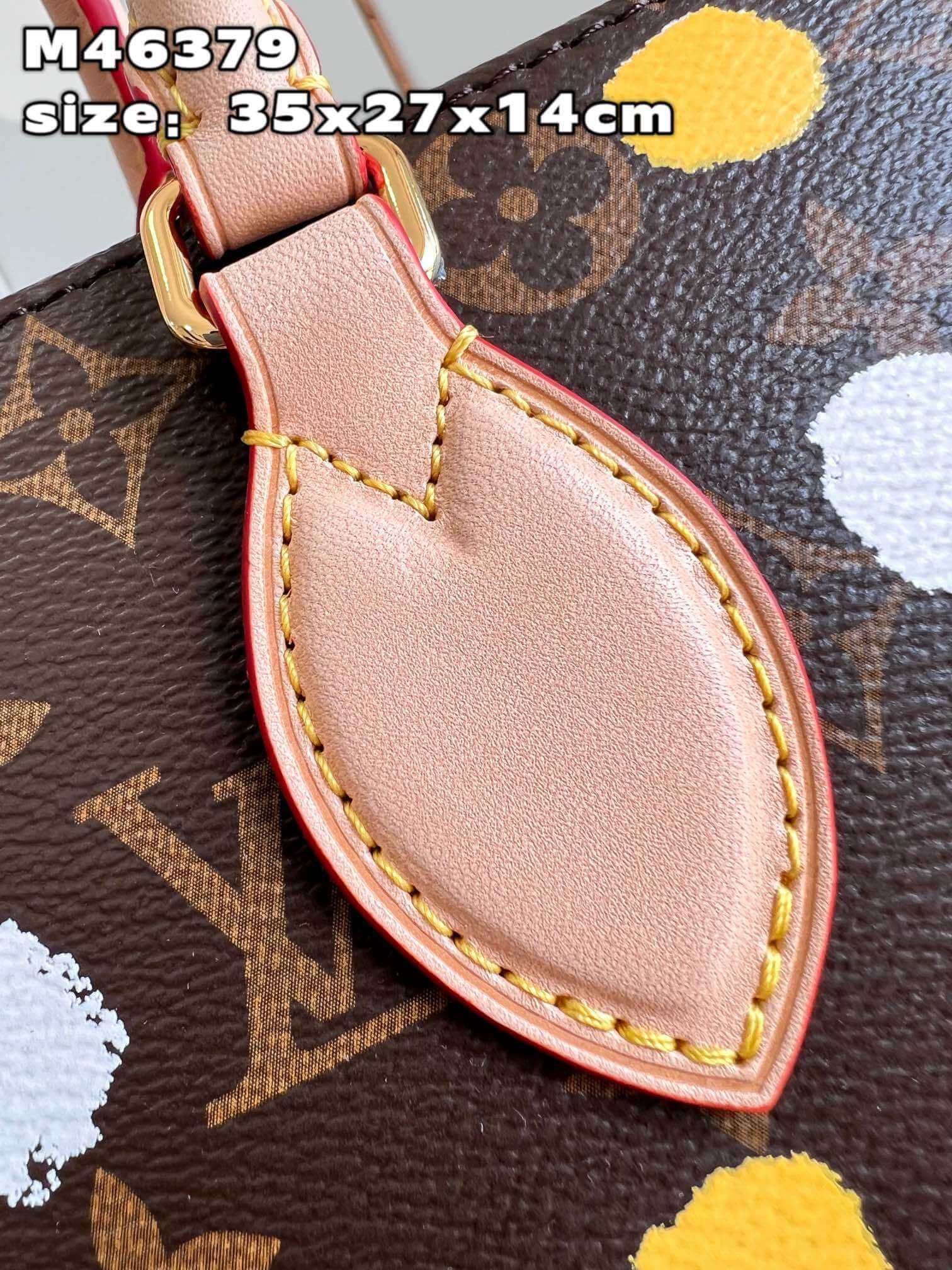 Louis Vuitton Monogram canvas LV x YK Dots print OnTheGo MM Handbag M46379 Multicolor Red - Image 7