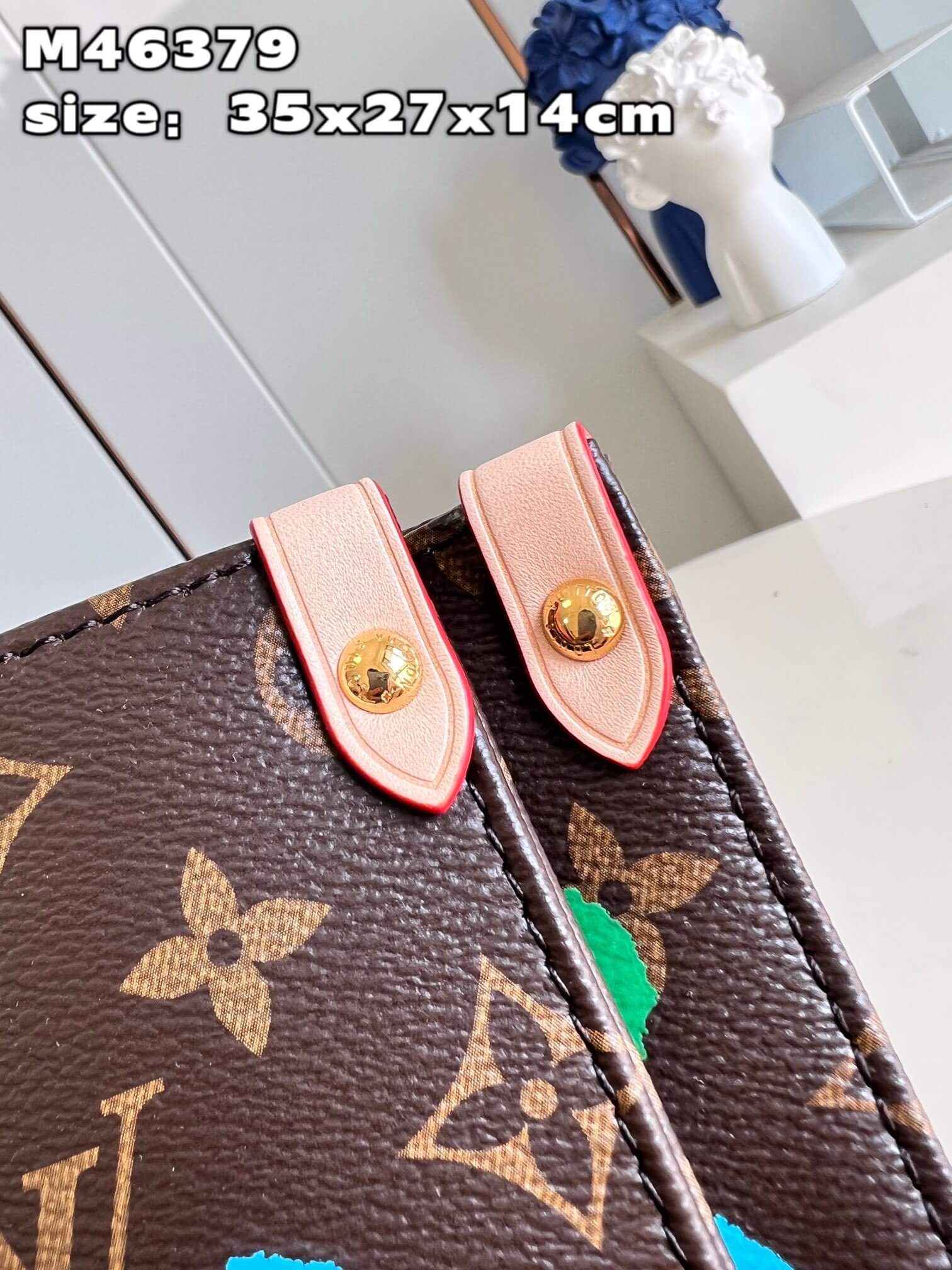 Louis Vuitton Monogram canvas LV x YK Dots print OnTheGo MM Handbag M46379 Multicolor Red - Image 5