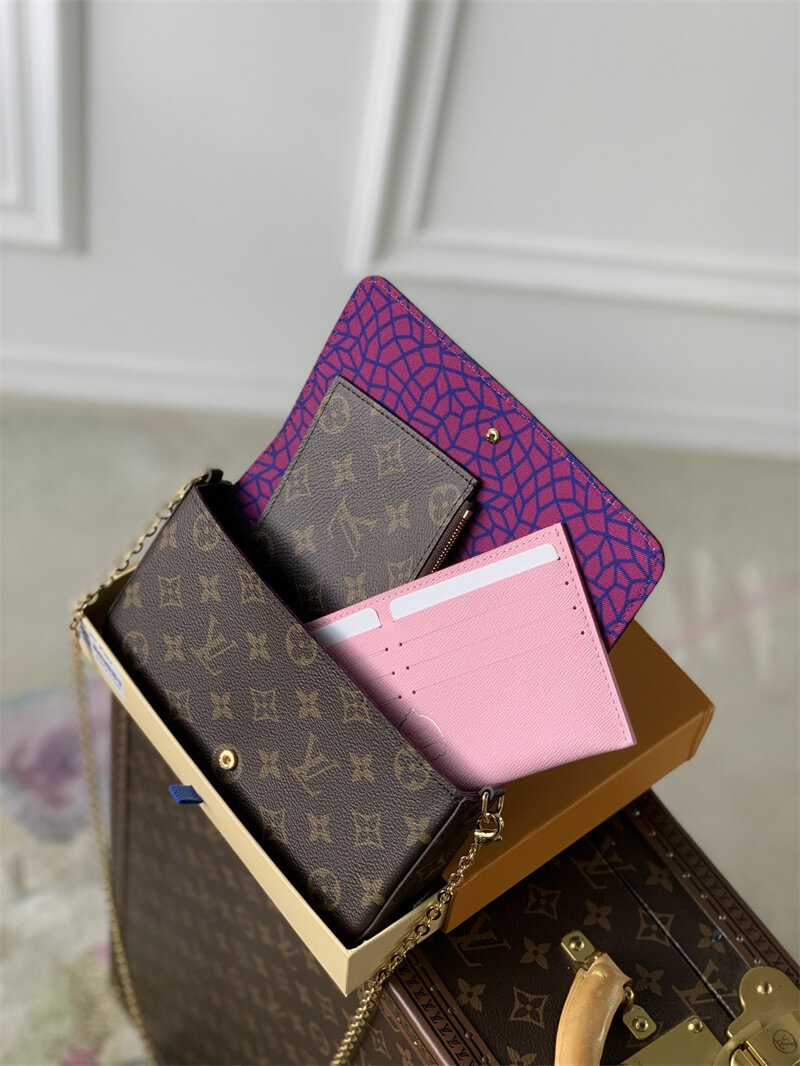 Louis Vuitton Monogram canvas Pumpkin LV x YK Pochette Felicie Handbag M82108 Brown / Purple - Image 4