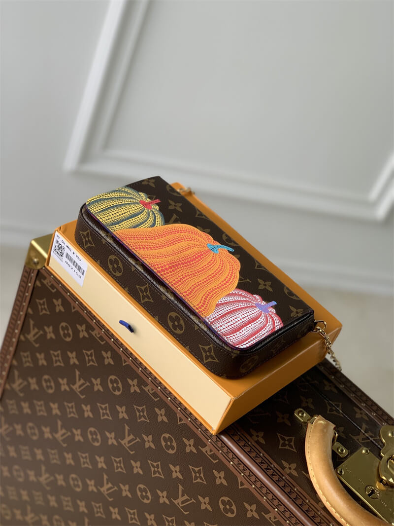 Louis Vuitton Monogram canvas Pumpkin LV x YK Pochette Felicie Handbag M82108 Brown / Purple - Image 9