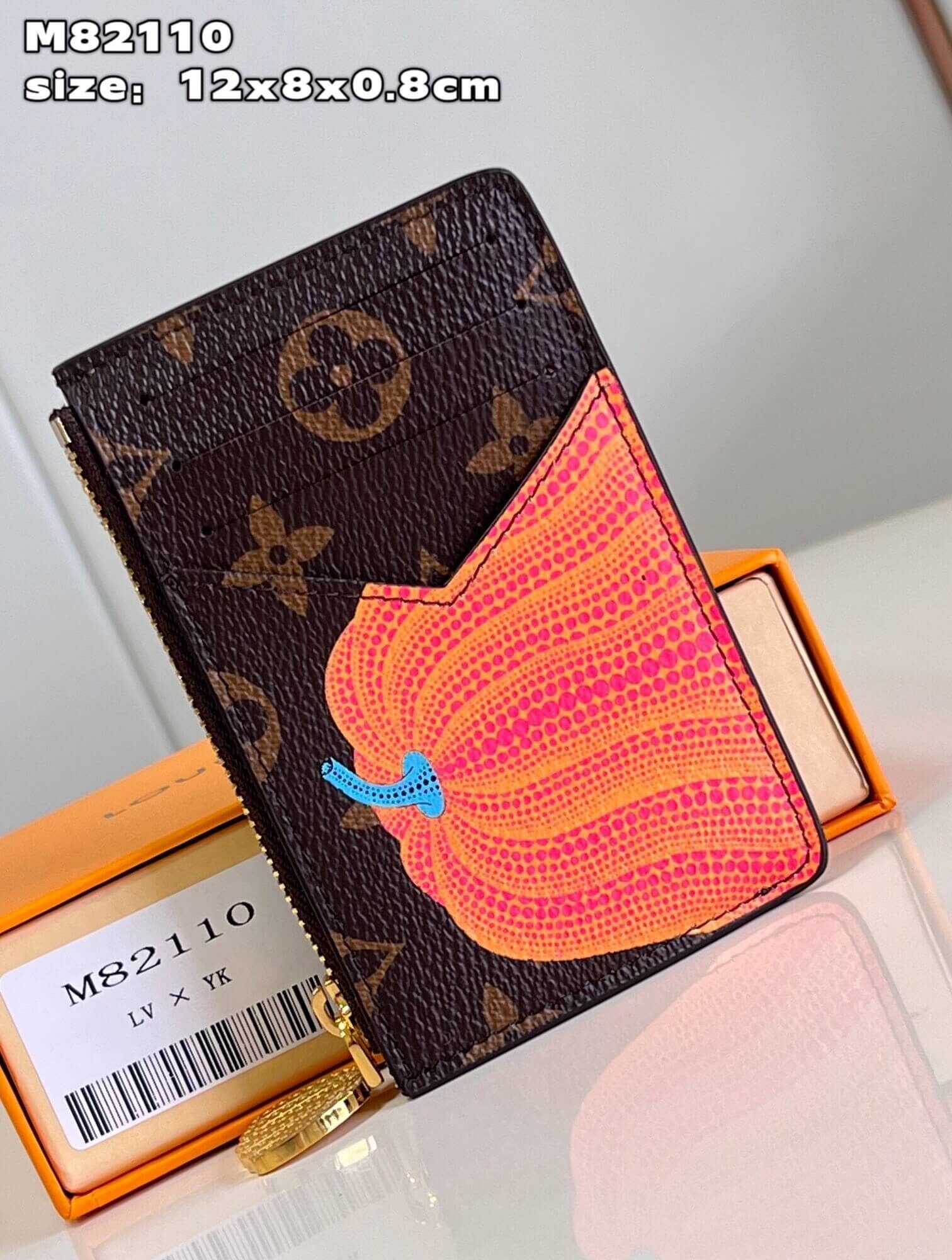 Louis Vuitton Monogram canvas Pumpkin LV x YK Romy Card Holder M82110 Pink