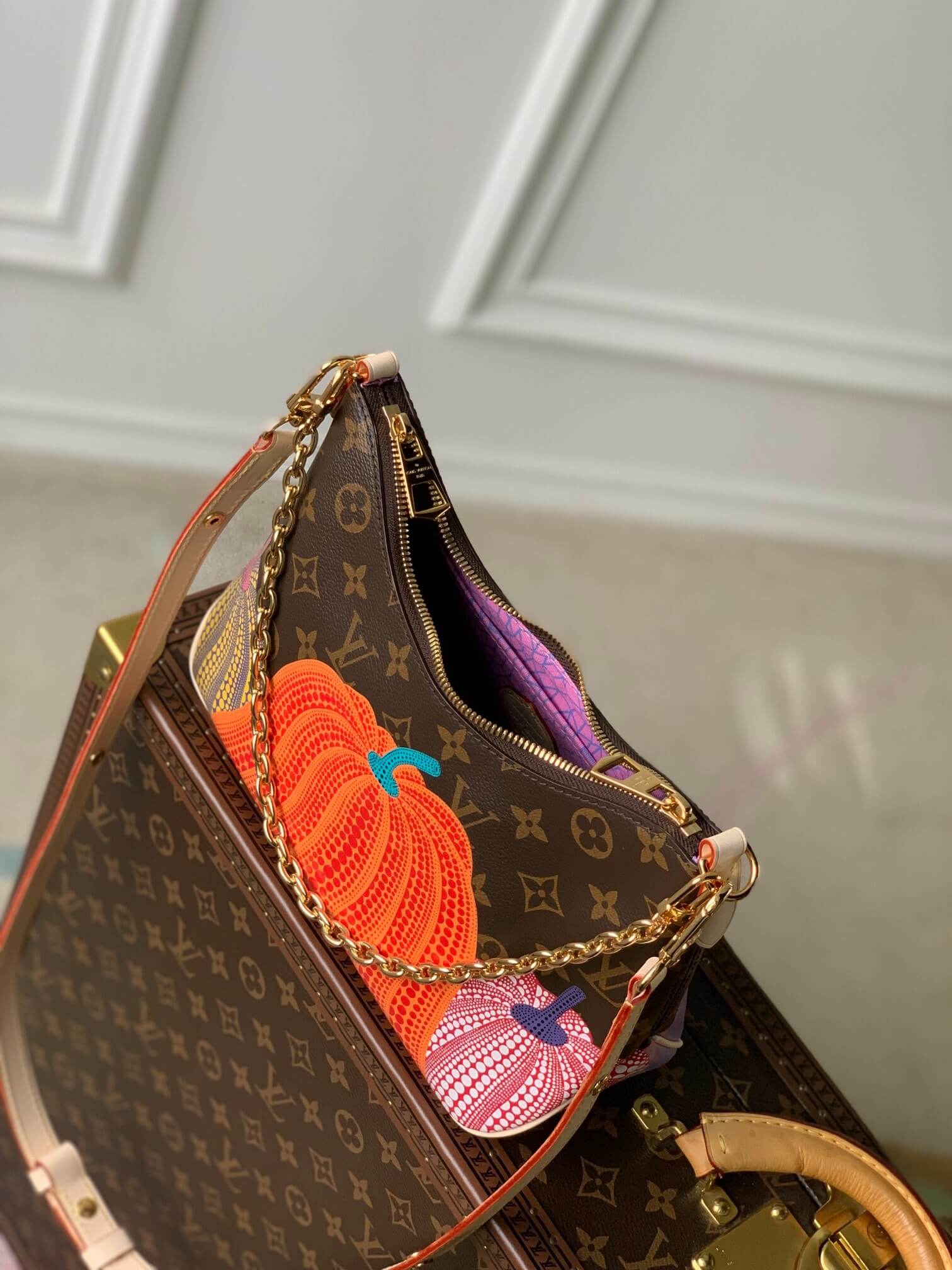 Louis Vuitton Monogram coated canvas LV x YK Boulogne Presbyopia Pumpkin Handbag M46470 Brown / Purple - Image 4