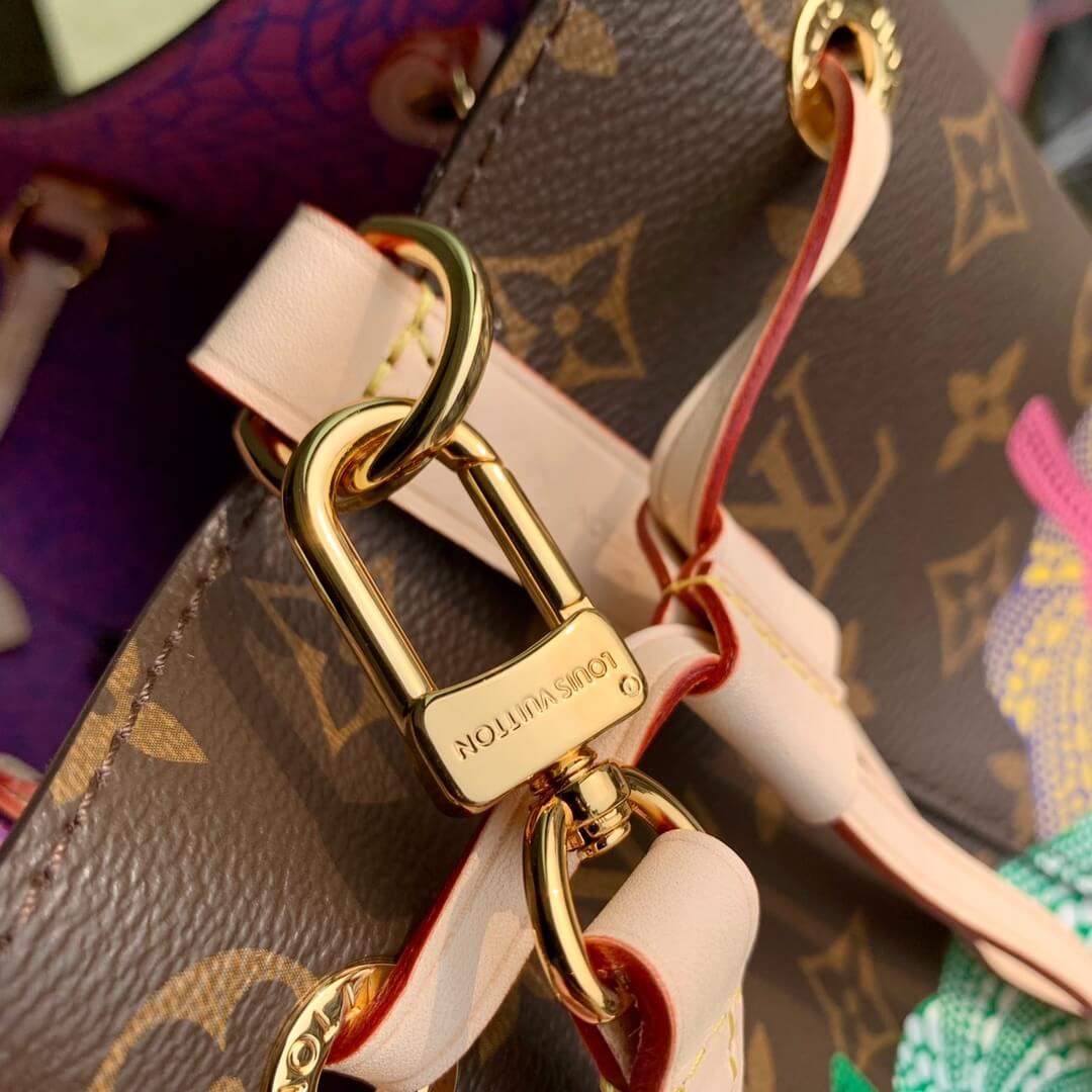 Louis Vuitton Monogram coated canvas LV x YK Néonoé MM Presbyopia Pumpkin Handbag M46473 Brown / Purple - Image 8