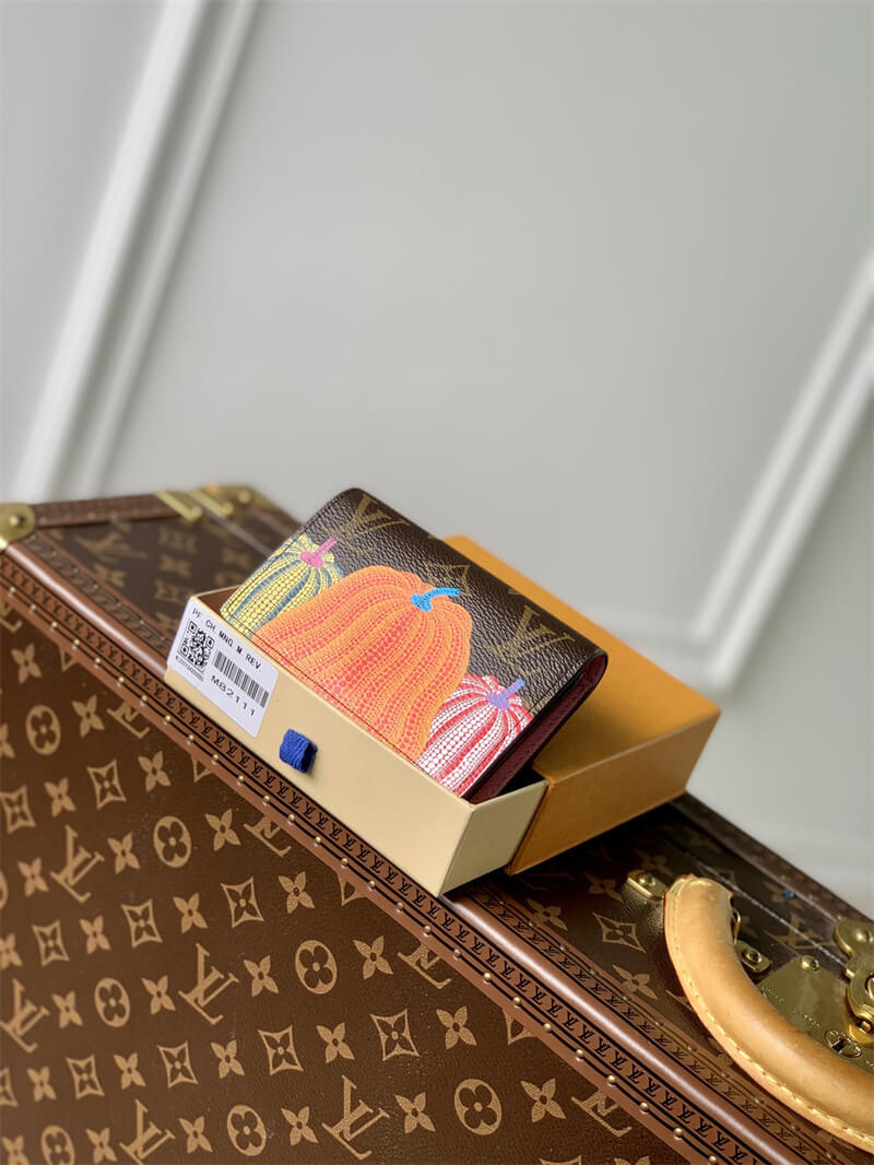Louis Vuitton Monogram canvas Pumpkin LV x YK Victorine Wallet M82111 Pink