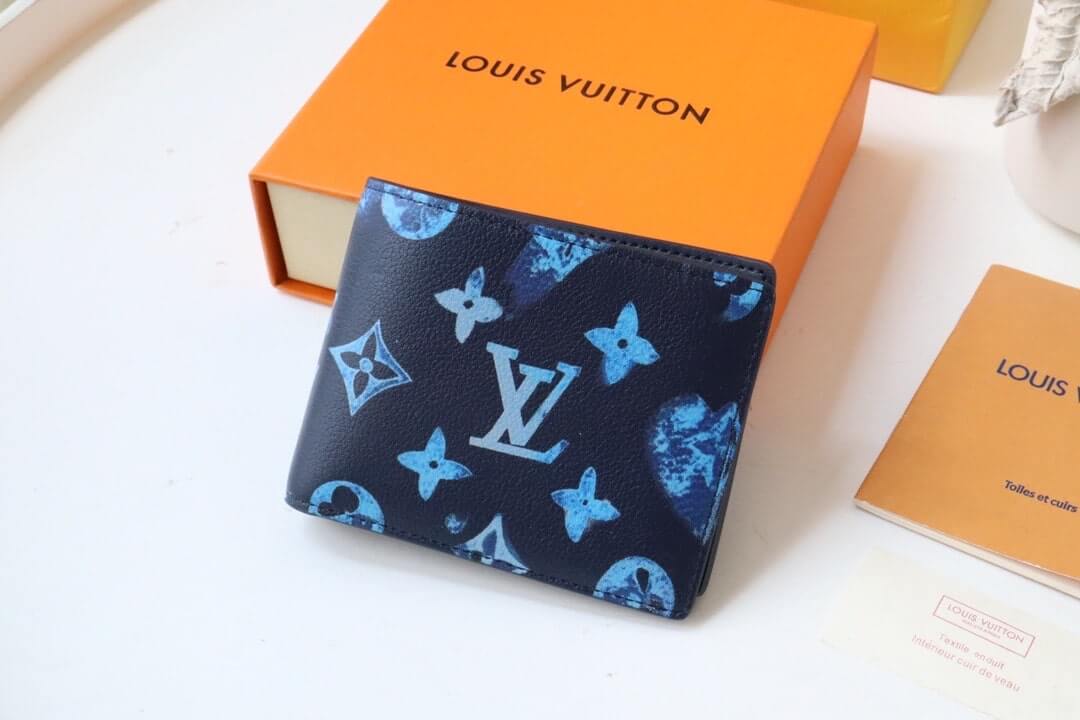 Louis Vuitton LV Monogram Slender Wallet M80464 Navy Blue