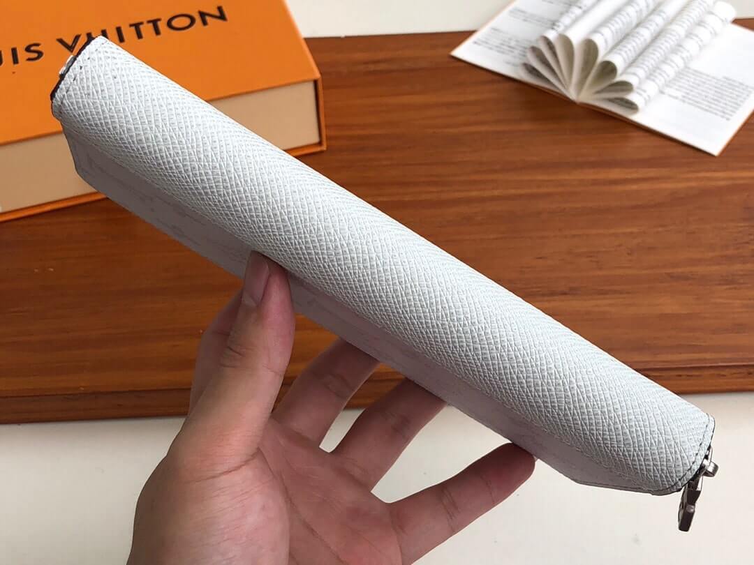 Louis Vuitton LV Monogram Eclipse canvas Taigarama Zippy Vertical Wallet M30446 White M30447 Blue M62295 Black - Image 6