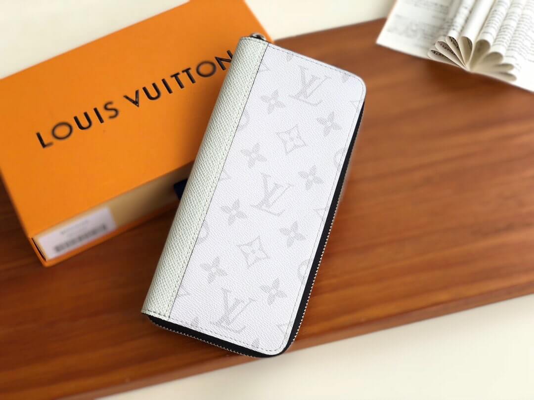 Louis Vuitton LV Monogram Eclipse canvas Taigarama Zippy Vertical Wallet M30446 White M30447 Blue M62295 Black