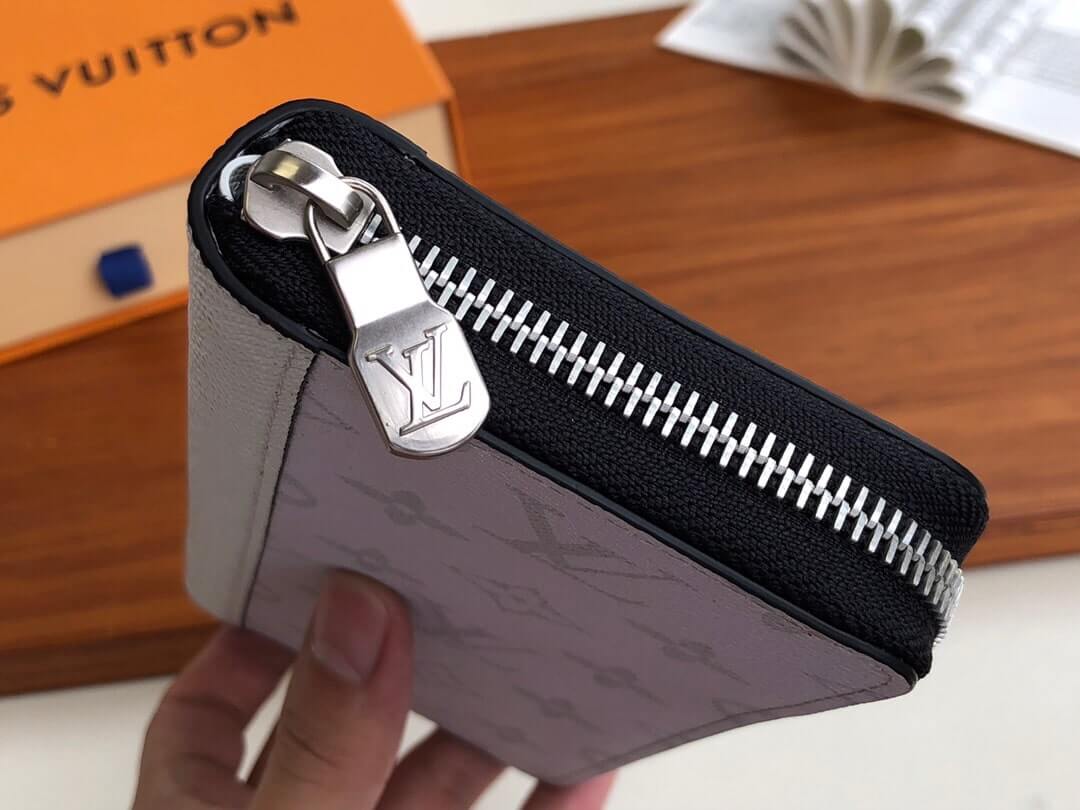 Louis Vuitton LV Monogram Eclipse canvas Taigarama Zippy Vertical Wallet M30446 White M30447 Blue M62295 Black - Image 4