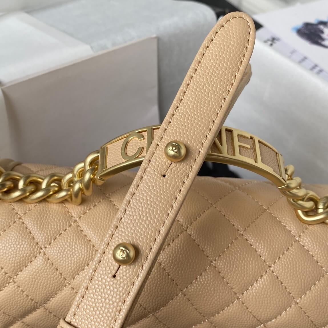 Boy Chanel Flap Medium Quilted Caviar Leather Shoulder Crossbody HandBag - Image 8