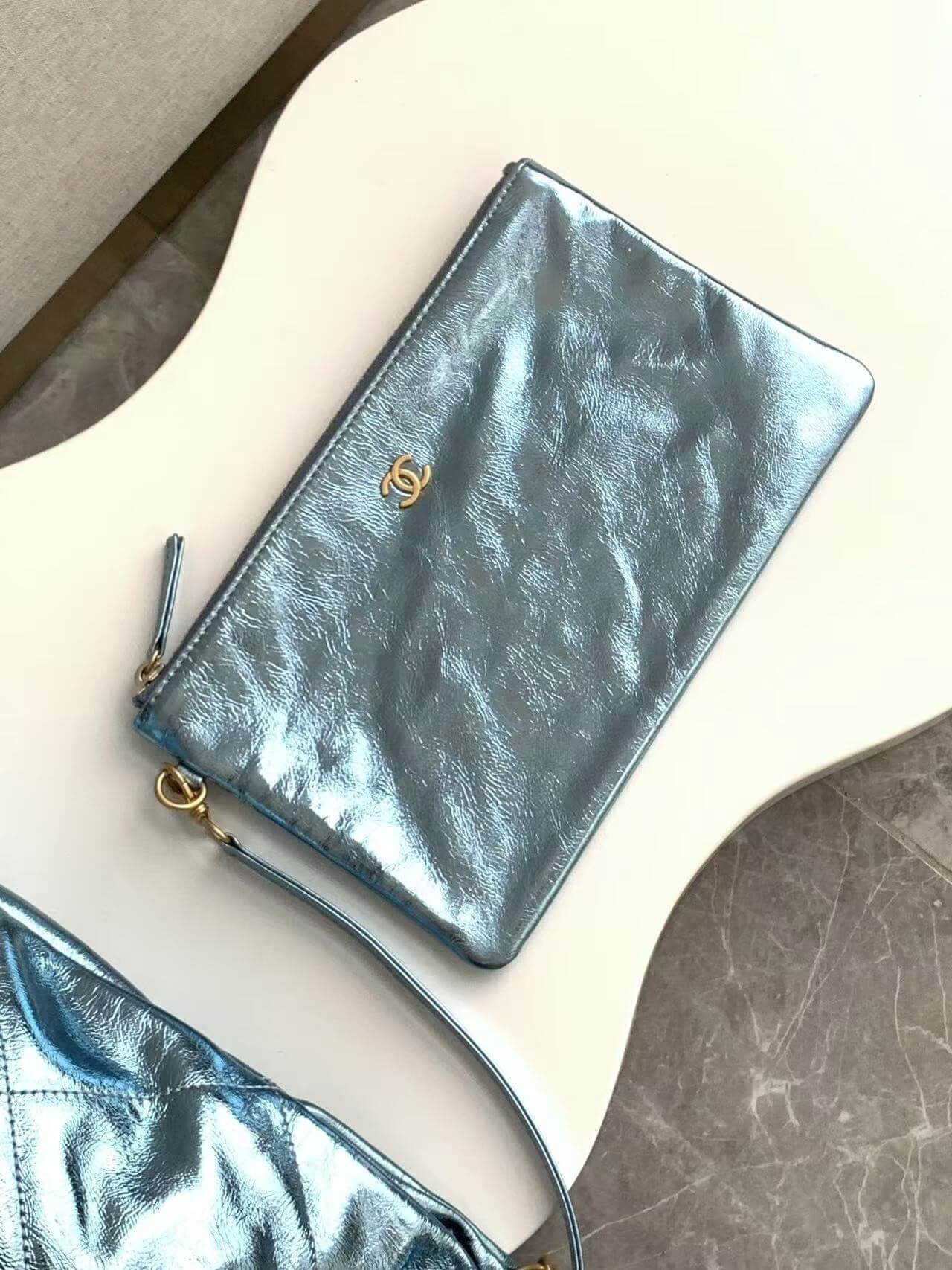 Chanel 22 Mini - Small - Medium Metallic Calfskin Leather Shoulder Handbag - Image 105