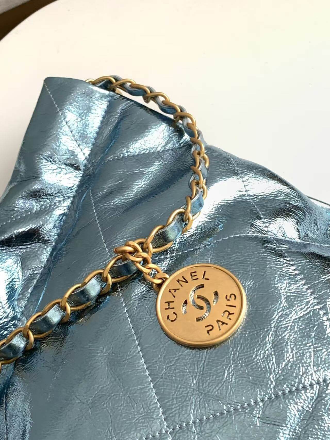 Chanel 22 Mini - Small - Medium Metallic Calfskin Leather Shoulder Handbag - Image 106