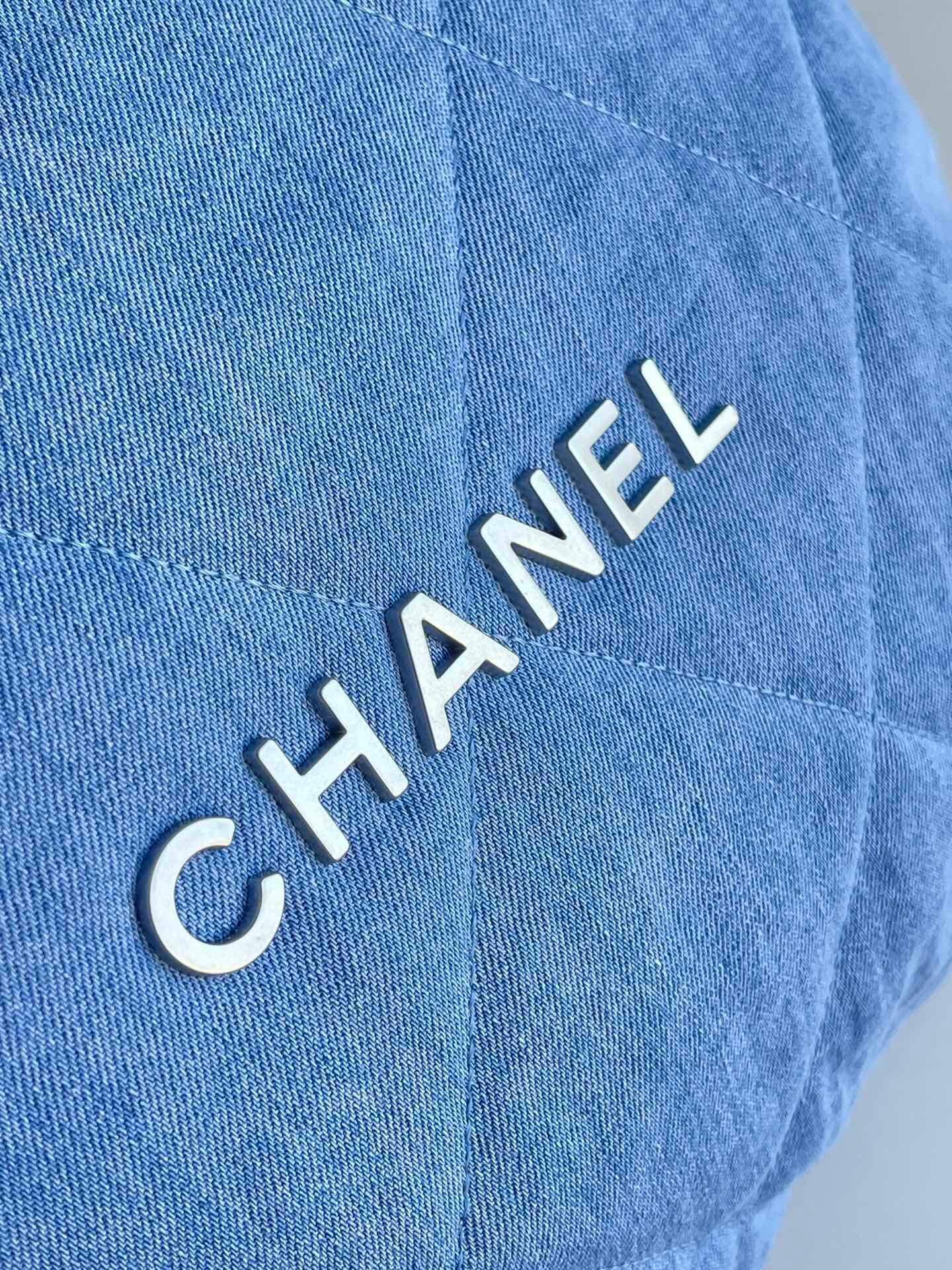 Chanel 22 Washed Denim Shoulder Handbag Blue - Image 25