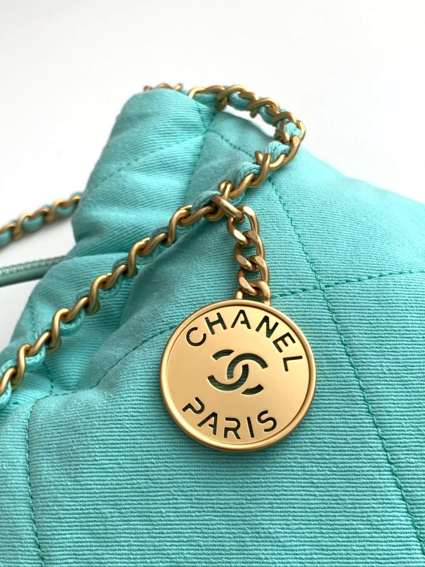 Chanel 22 Mini Denim Shoulder Handbag - Image 15