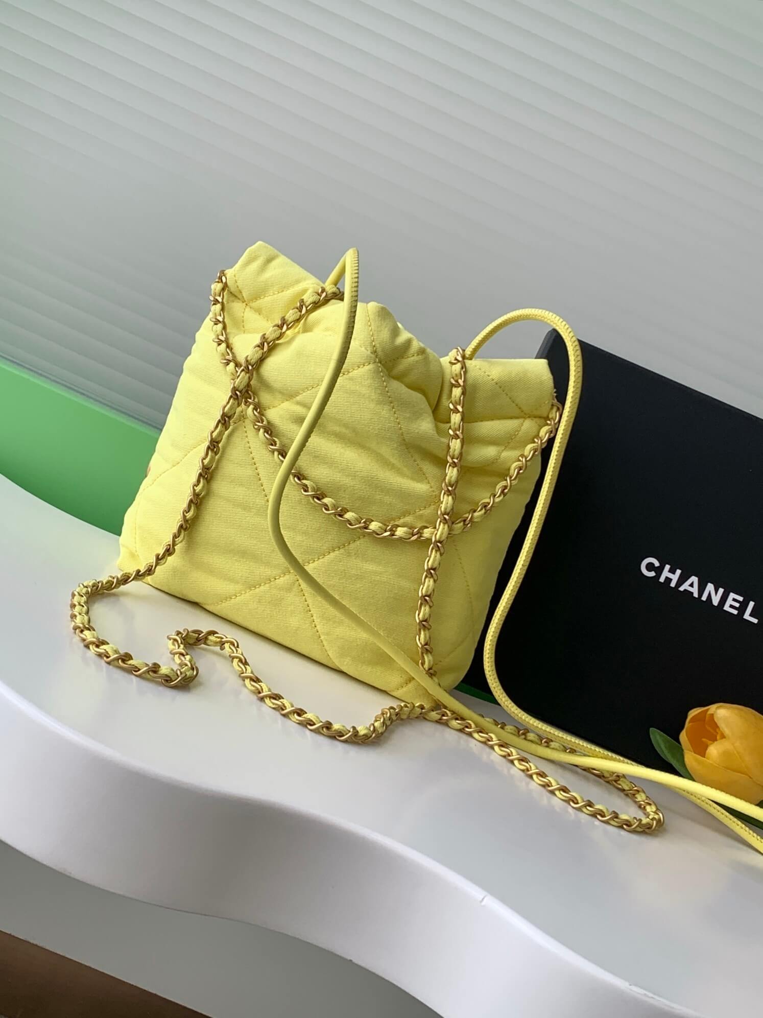 Chanel 22 Mini Denim Shoulder Handbag - Image 20
