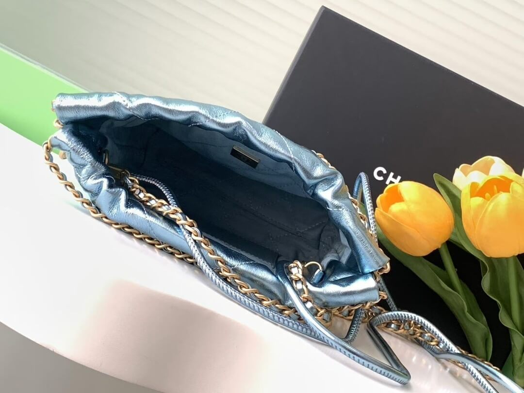 Chanel 22 Mini - Small - Medium Metallic Calfskin Leather Shoulder Handbag - Image 84